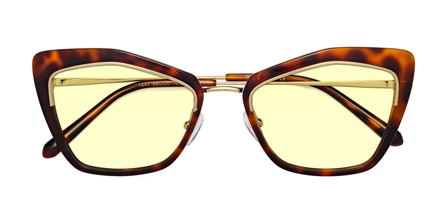 Folded Front of Lasso in Light Tortoise with Light Yellow Tinted Lenses