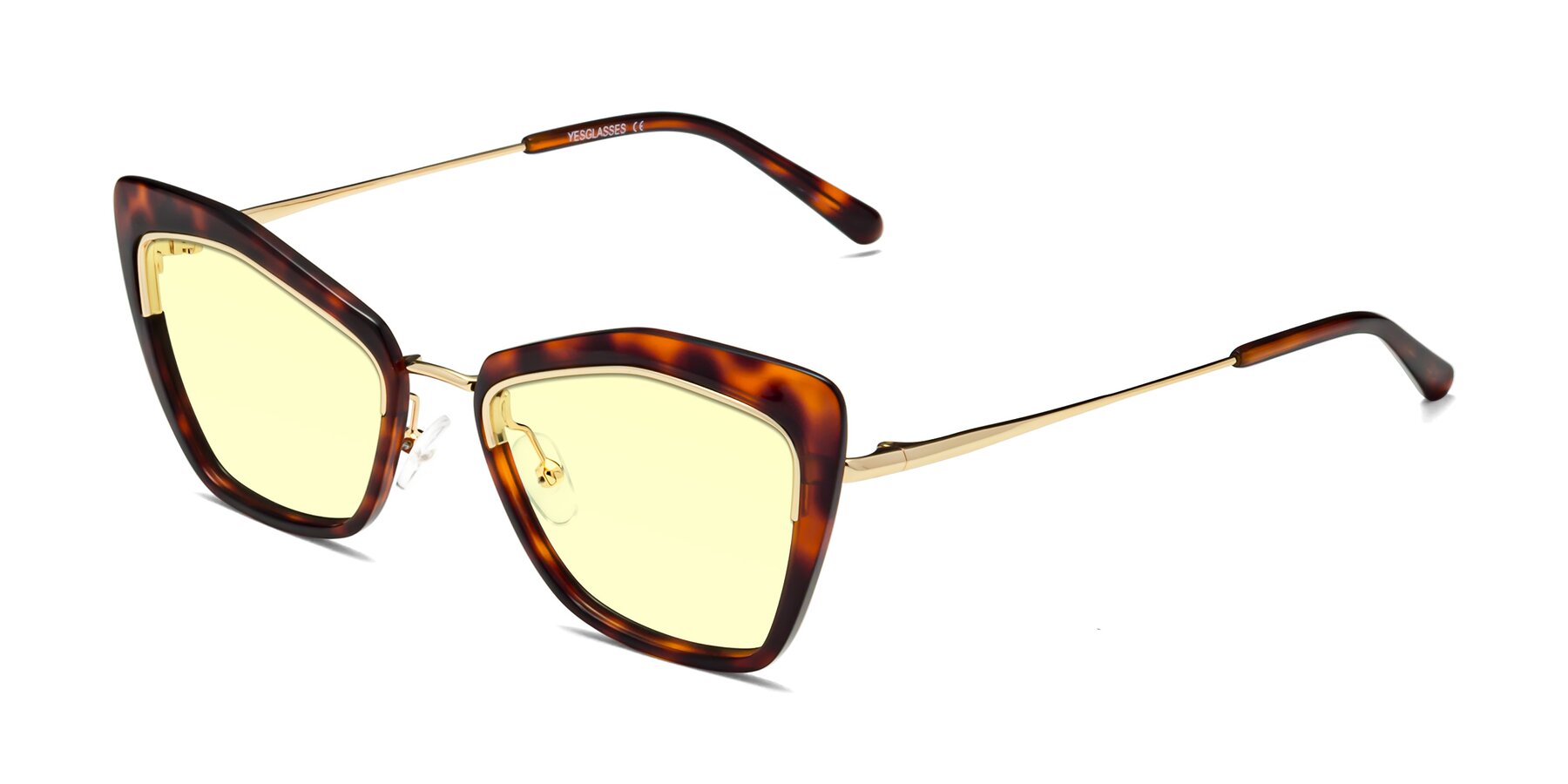 Angle of Lasso in Light Tortoise with Light Yellow Tinted Lenses