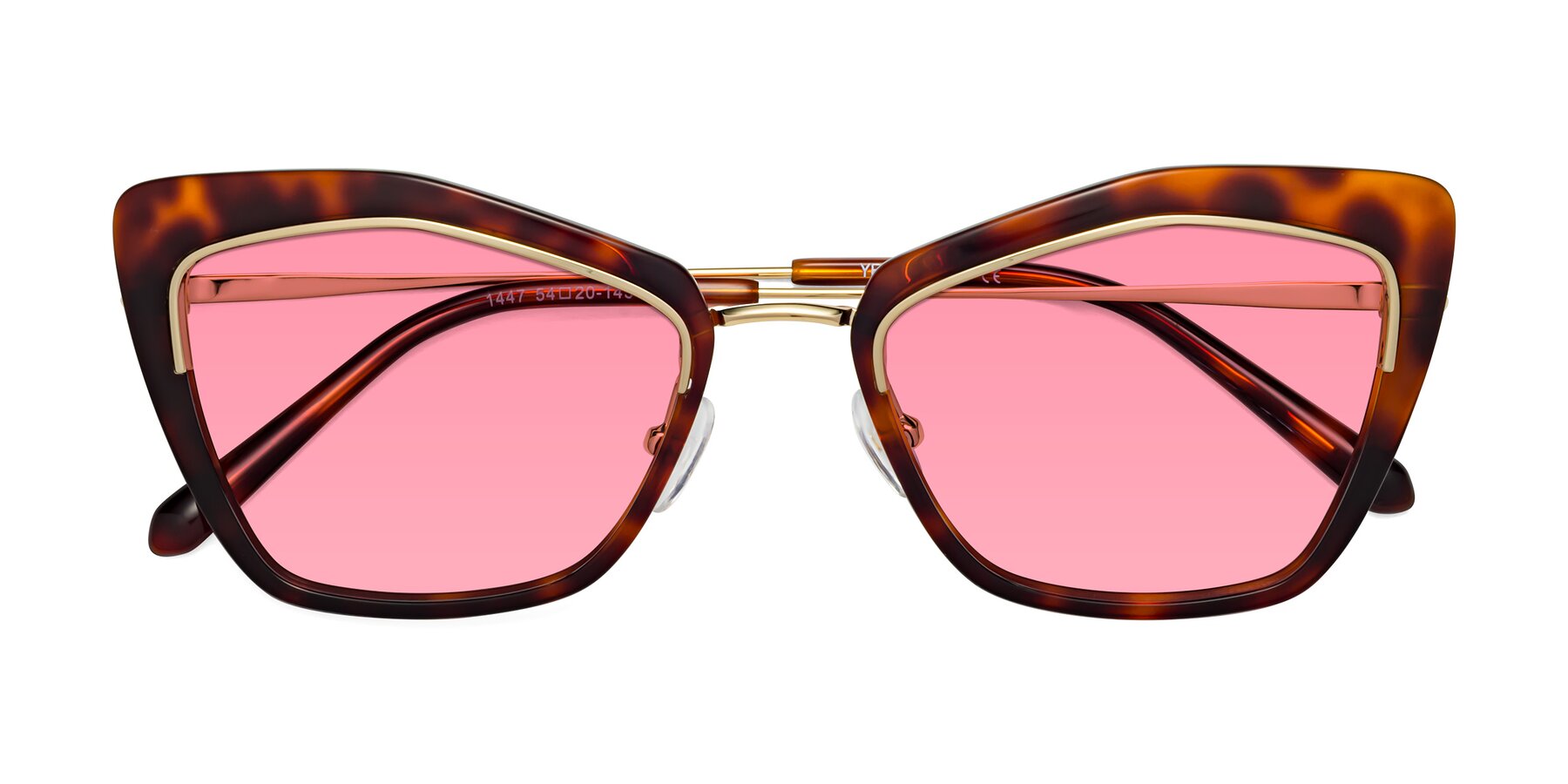 Folded Front of Lasso in Light Tortoise with Pink Tinted Lenses
