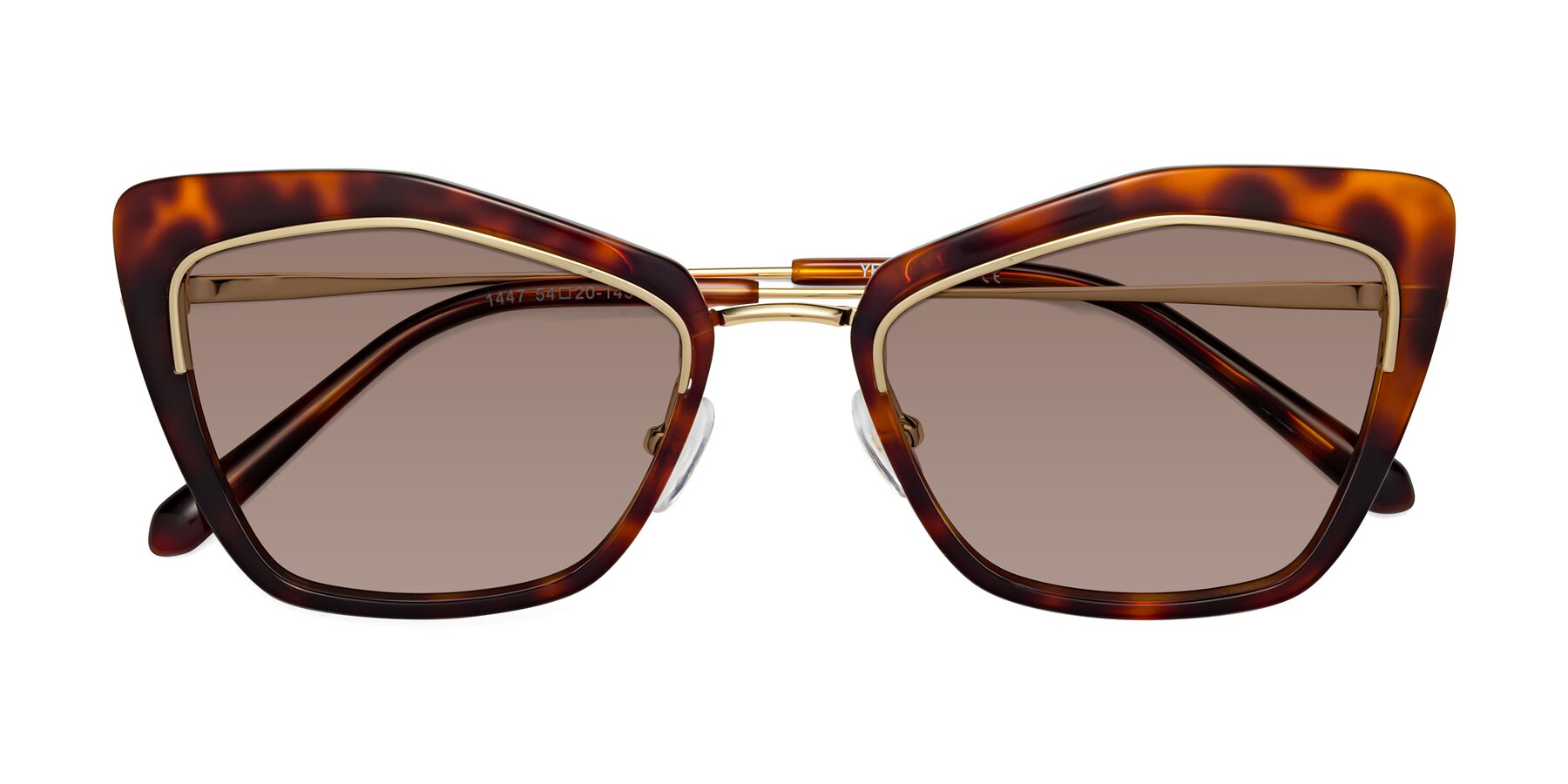 Folded Front of Lasso in Light Tortoise with Medium Brown Tinted Lenses