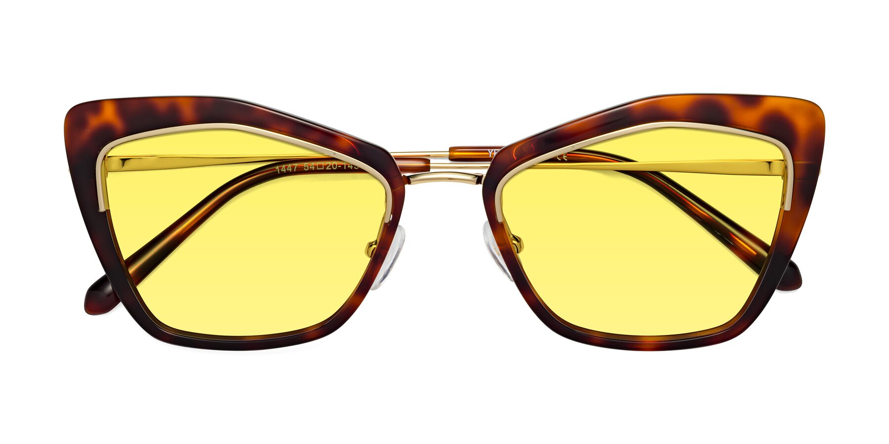 Folded Front of Lasso in Light Tortoise with Medium Yellow Tinted Lenses