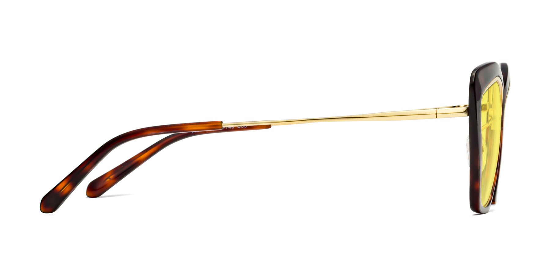 Side of Lasso in Light Tortoise with Medium Yellow Tinted Lenses
