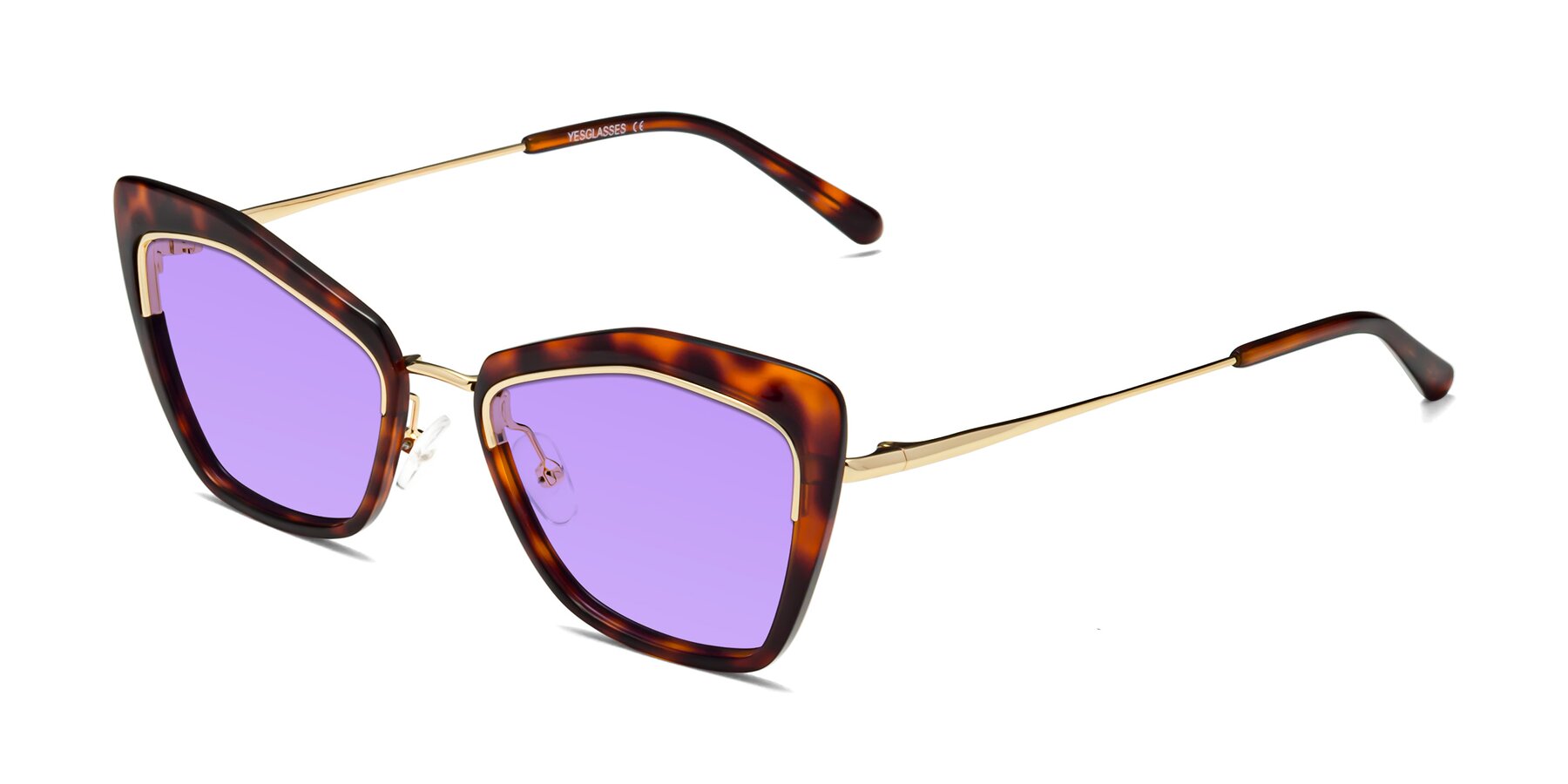 Angle of Lasso in Light Tortoise with Medium Purple Tinted Lenses