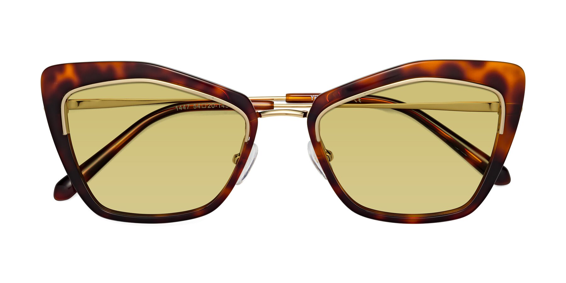 Folded Front of Lasso in Light Tortoise with Medium Champagne Tinted Lenses