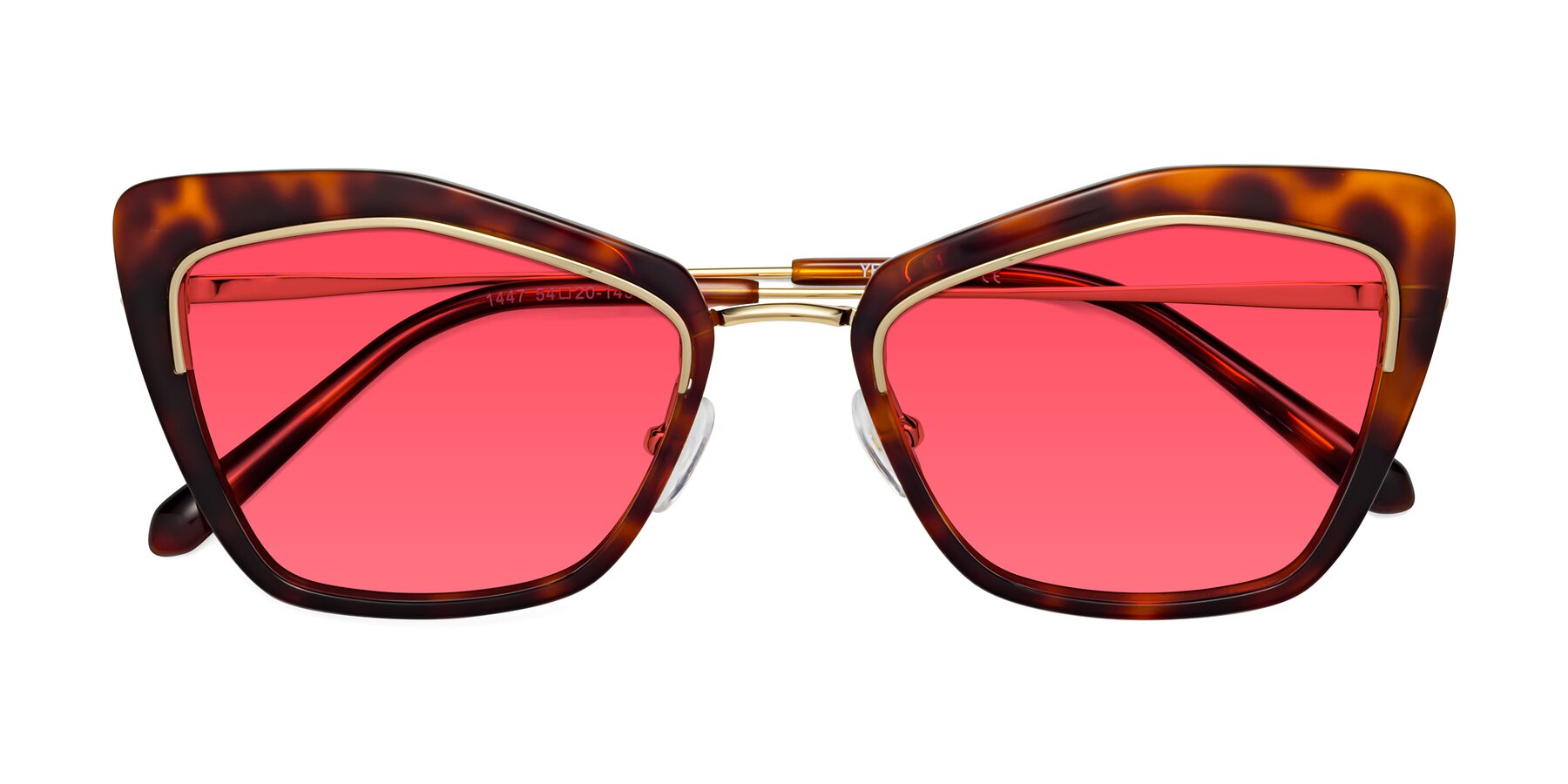 Folded Front of Lasso in Light Tortoise with Red Tinted Lenses