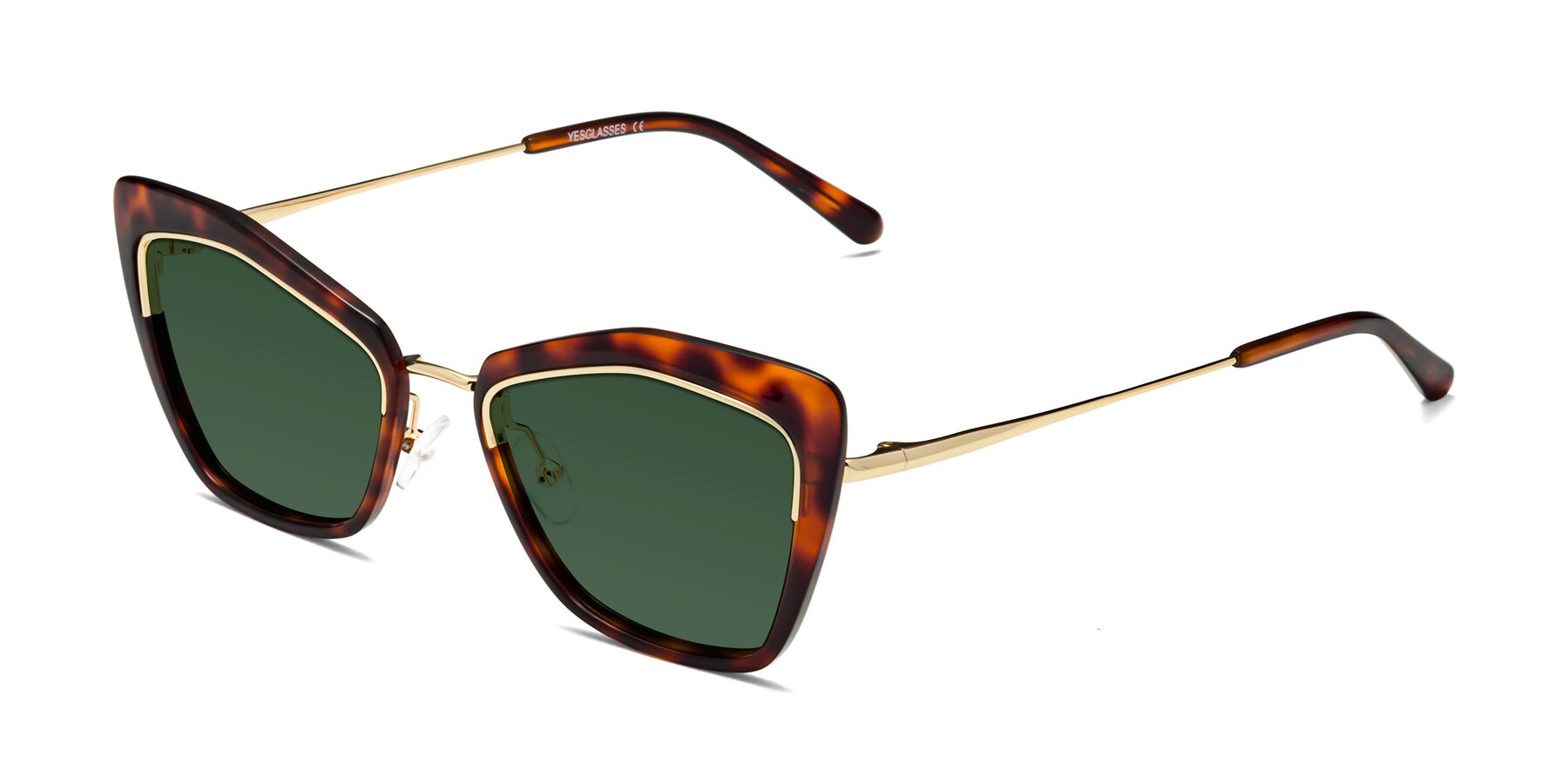 Angle of Lasso in Light Tortoise with Green Tinted Lenses