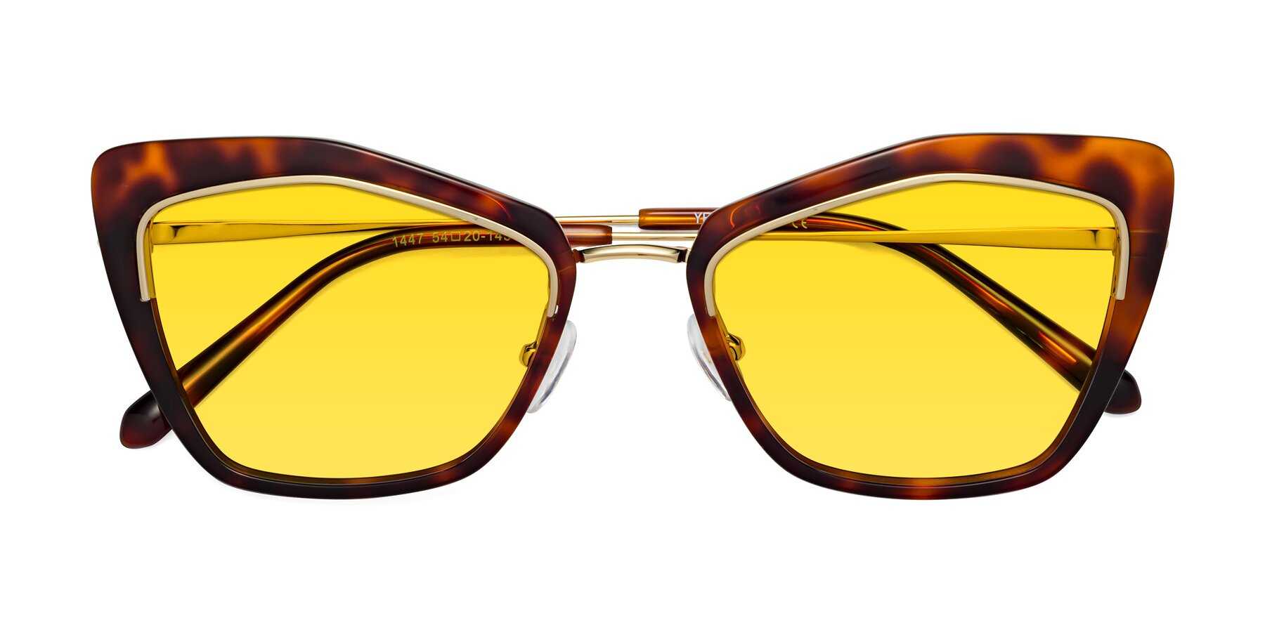 Folded Front of Lasso in Light Tortoise with Yellow Tinted Lenses
