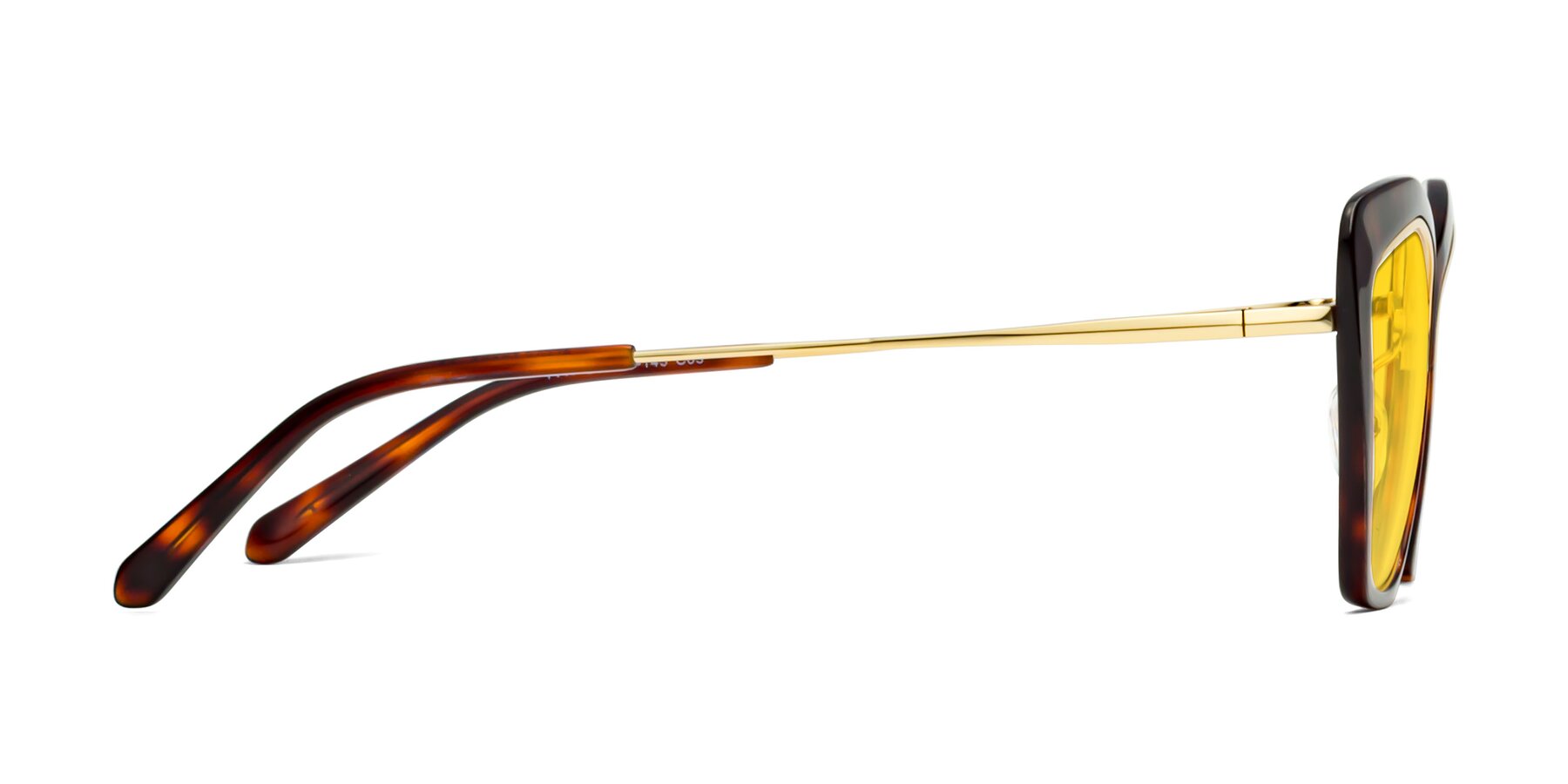 Side of Lasso in Light Tortoise with Yellow Tinted Lenses