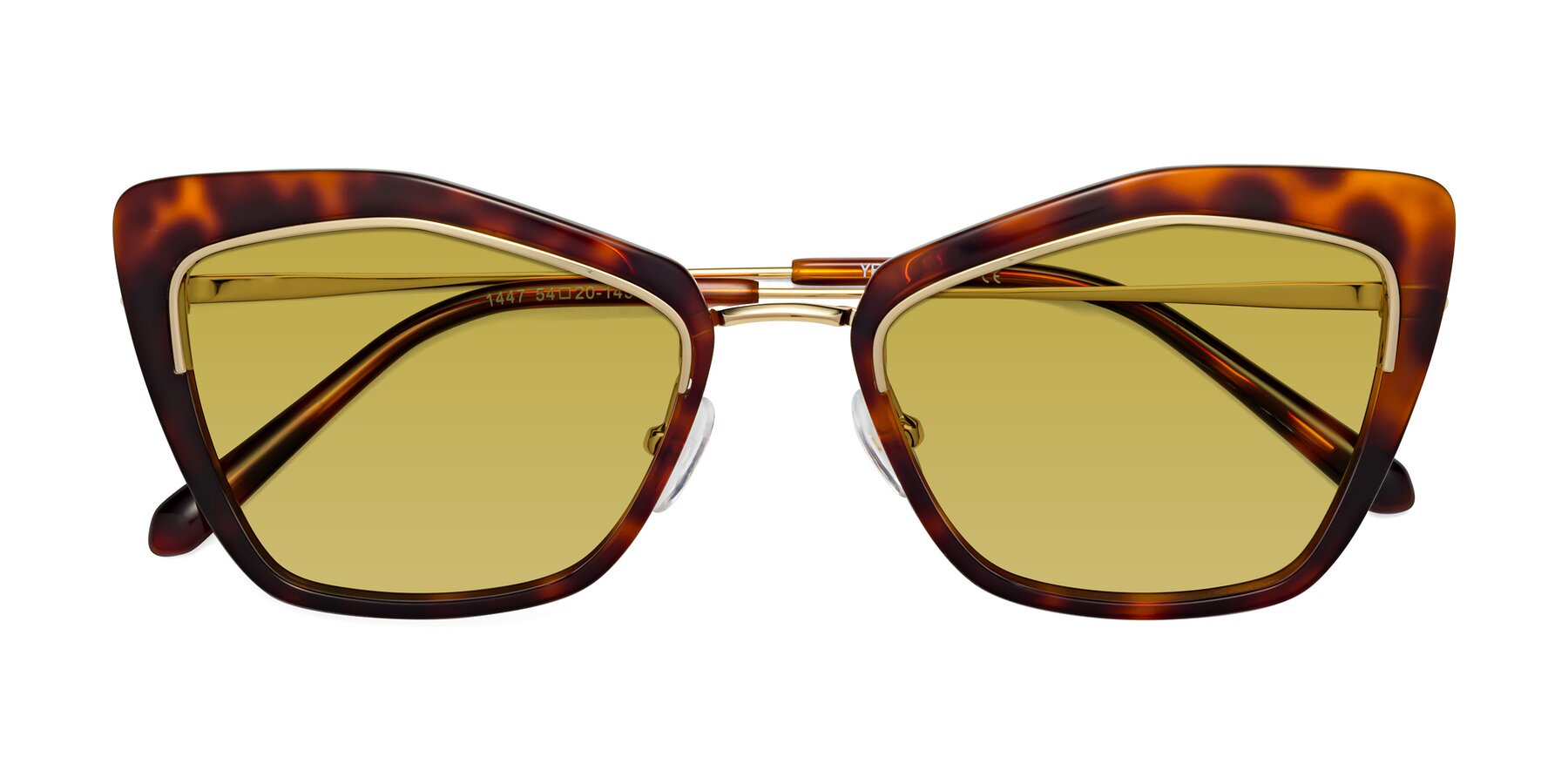 Folded Front of Lasso in Light Tortoise with Champagne Tinted Lenses