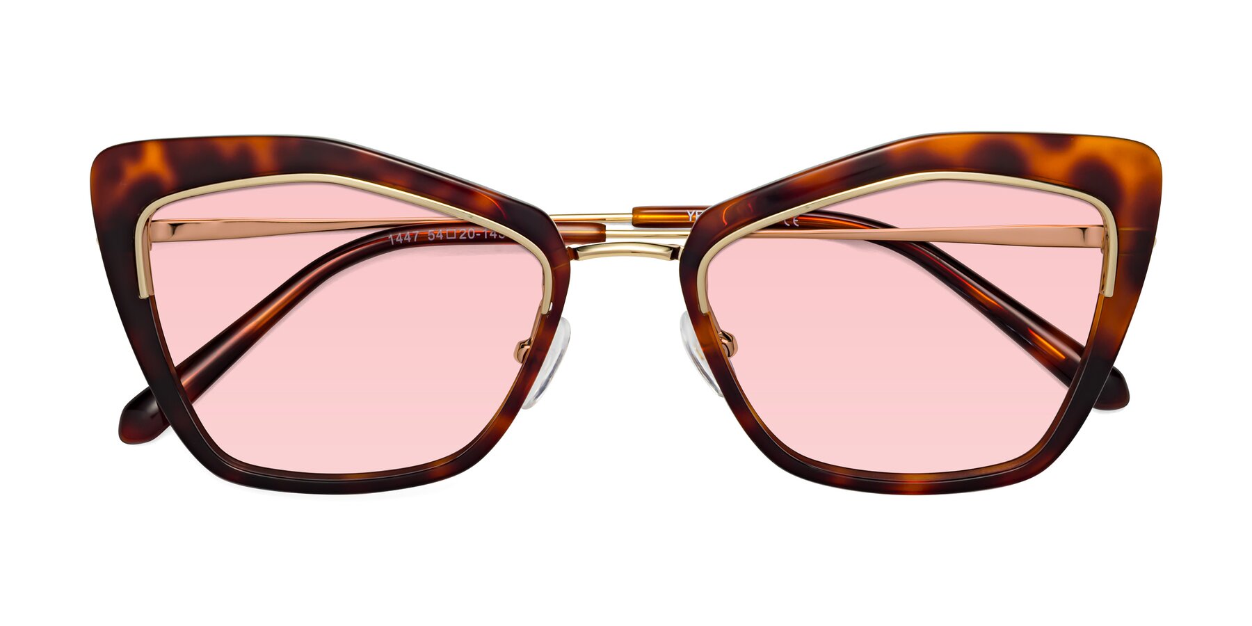 Folded Front of Lasso in Light Tortoise with Light Garnet Tinted Lenses