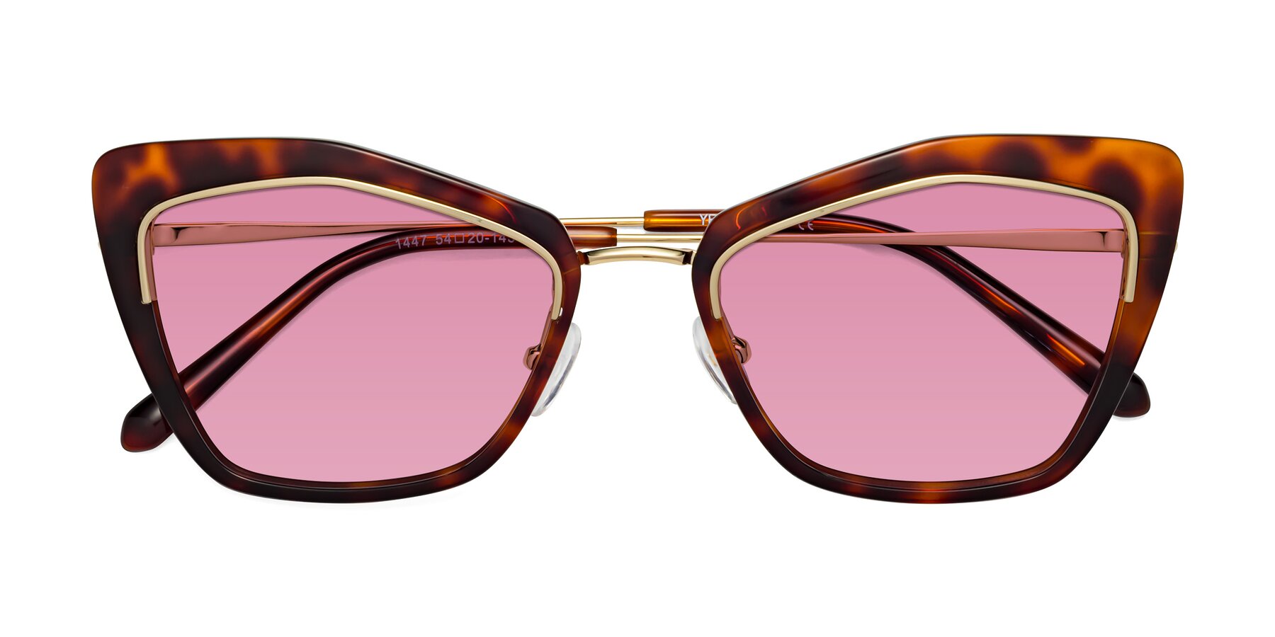 Folded Front of Lasso in Light Tortoise with Medium Wine Tinted Lenses