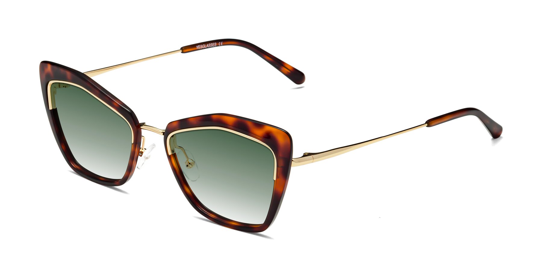 Angle of Lasso in Light Tortoise with Green Gradient Lenses