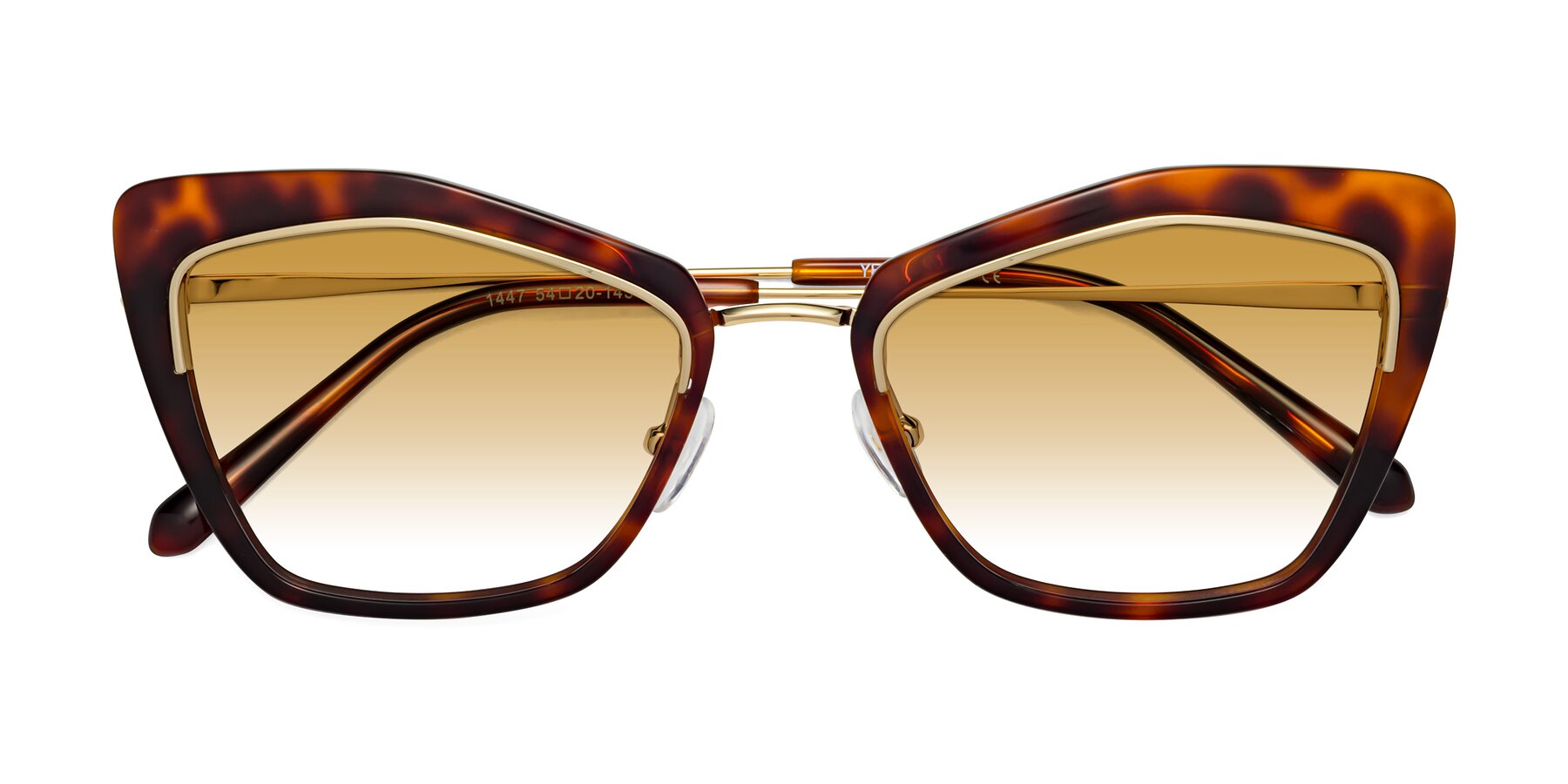 Folded Front of Lasso in Light Tortoise with Champagne Gradient Lenses