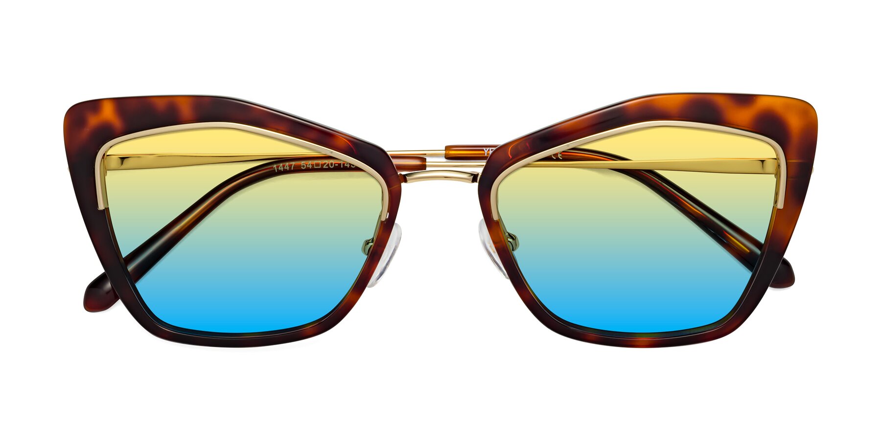 Folded Front of Lasso in Light Tortoise with Yellow / Blue Gradient Lenses