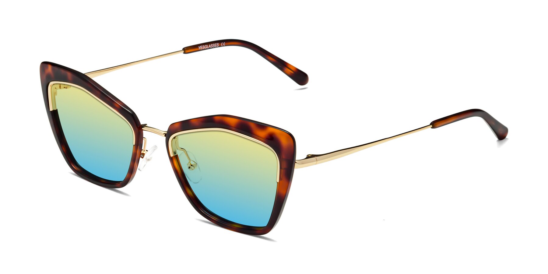 Angle of Lasso in Light Tortoise with Yellow / Blue Gradient Lenses