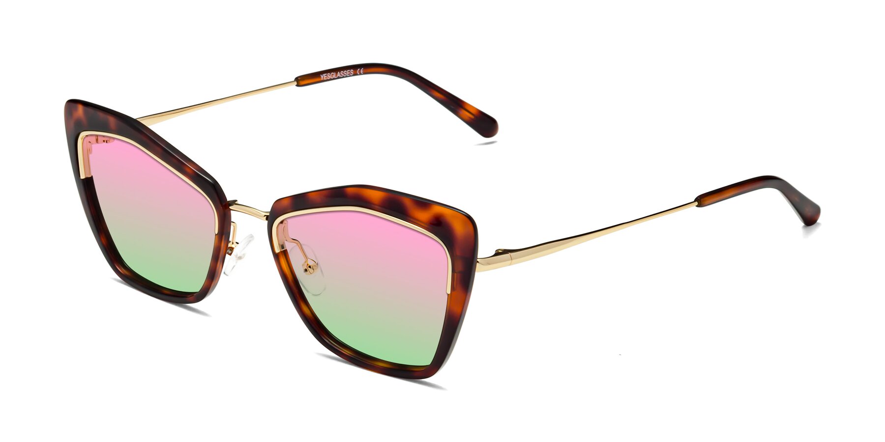 Angle of Lasso in Light Tortoise with Pink / Green Gradient Lenses
