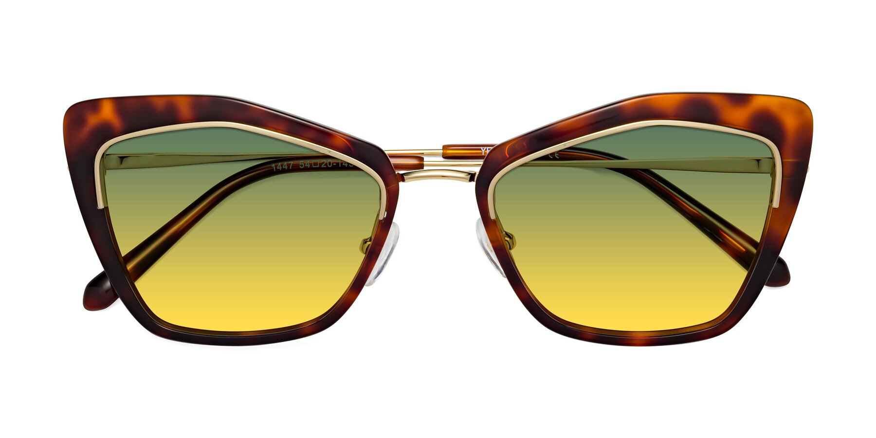 Folded Front of Lasso in Light Tortoise with Green / Yellow Gradient Lenses