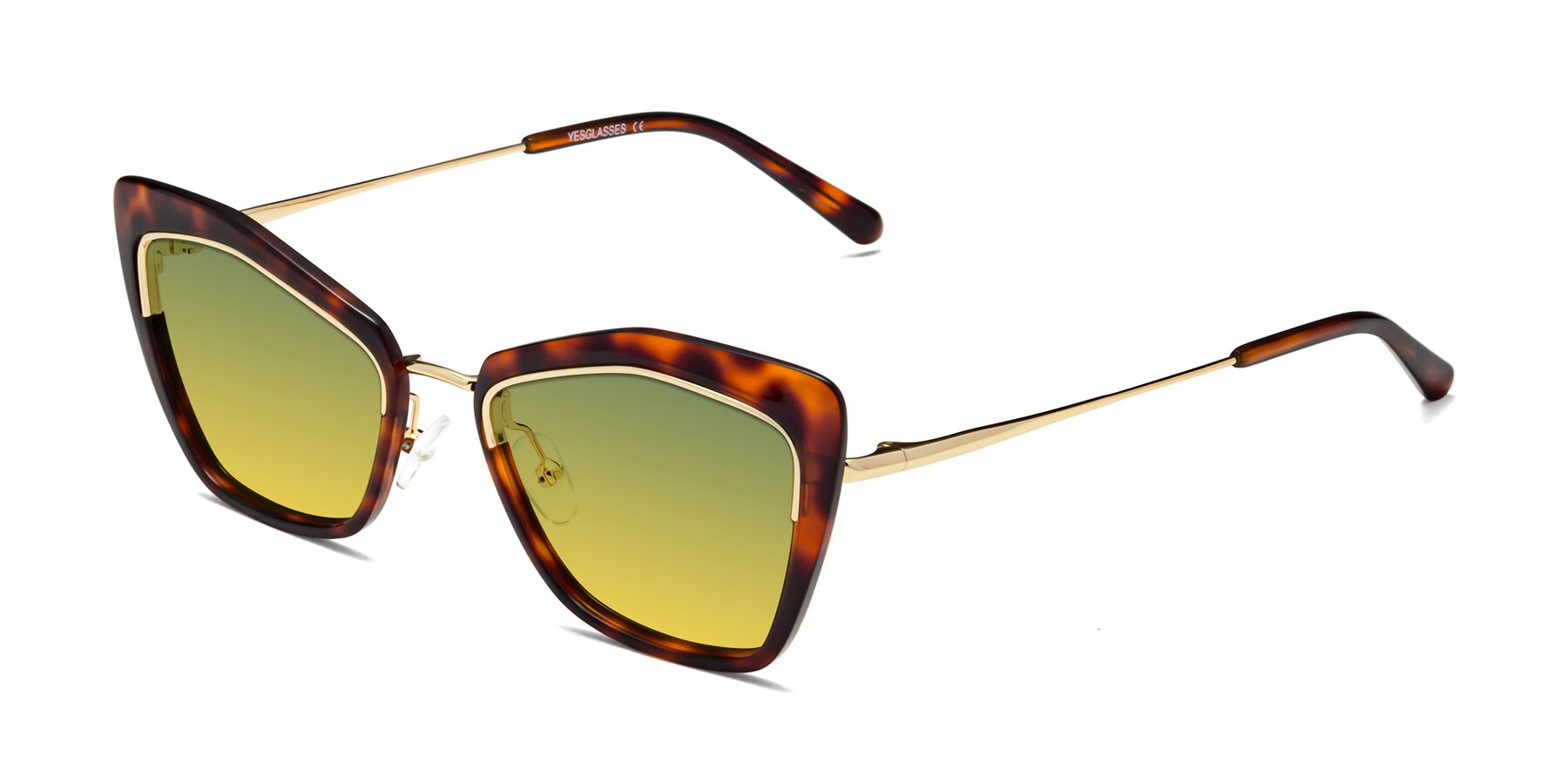 Angle of Lasso in Light Tortoise with Green / Yellow Gradient Lenses