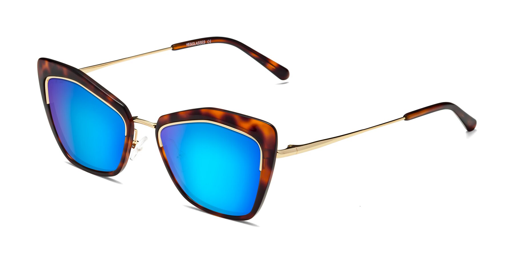 Angle of Lasso in Light Tortoise with Blue Mirrored Lenses