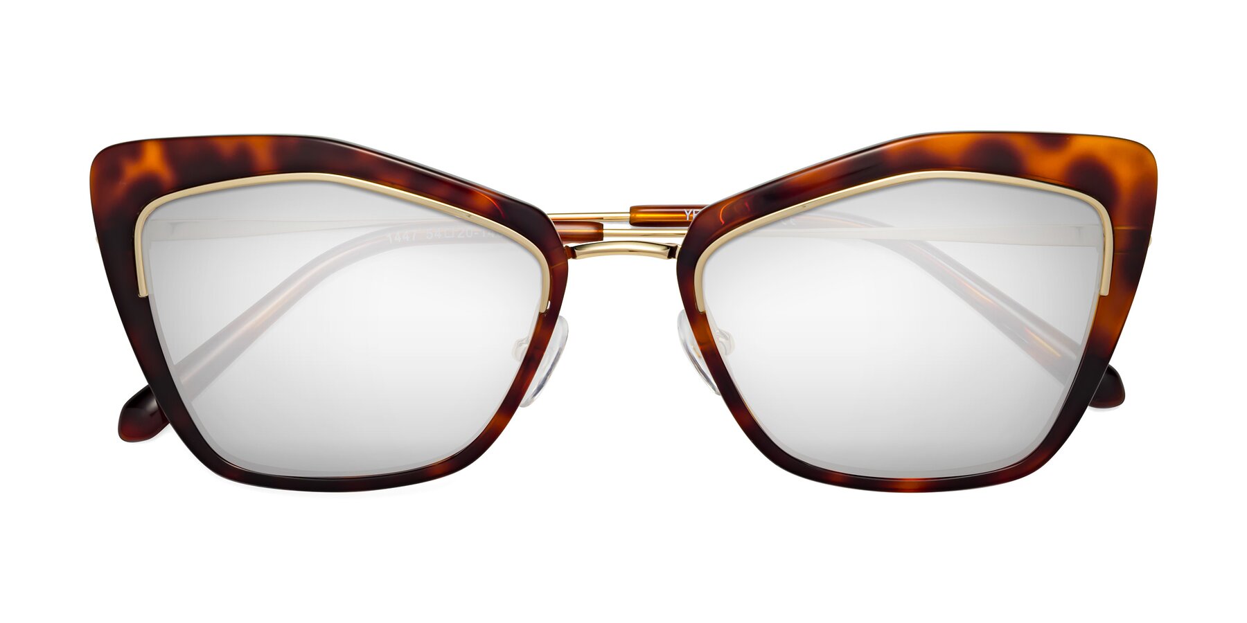 Folded Front of Lasso in Light Tortoise with Silver Mirrored Lenses