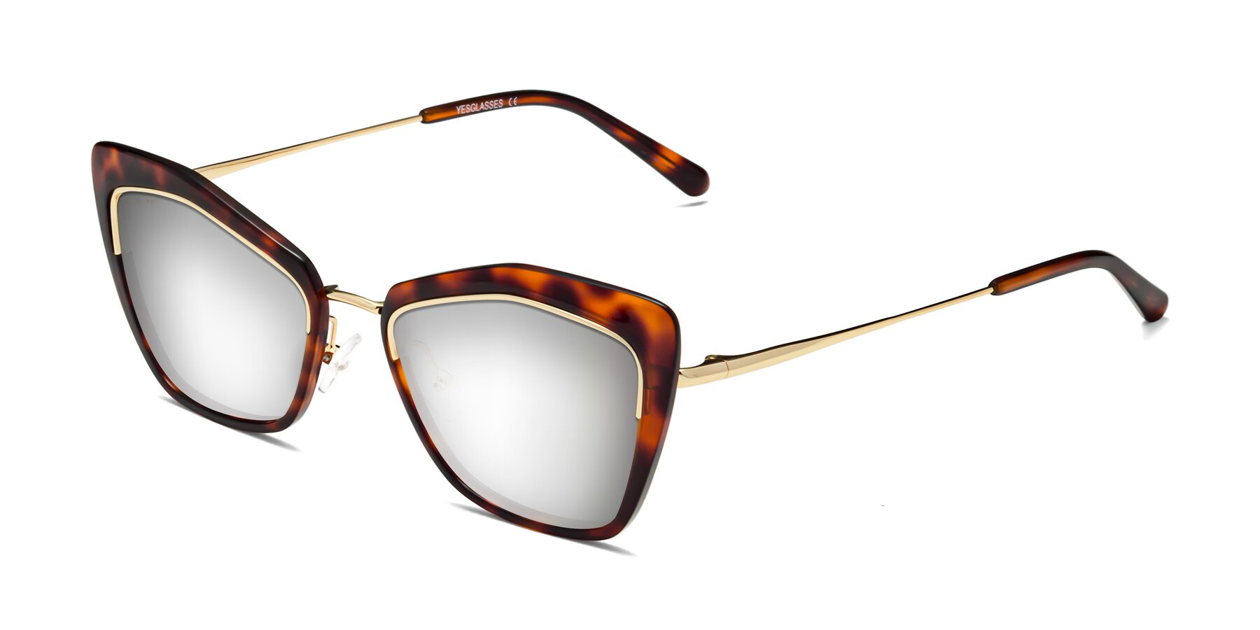 Angle of Lasso in Light Tortoise with Silver Mirrored Lenses