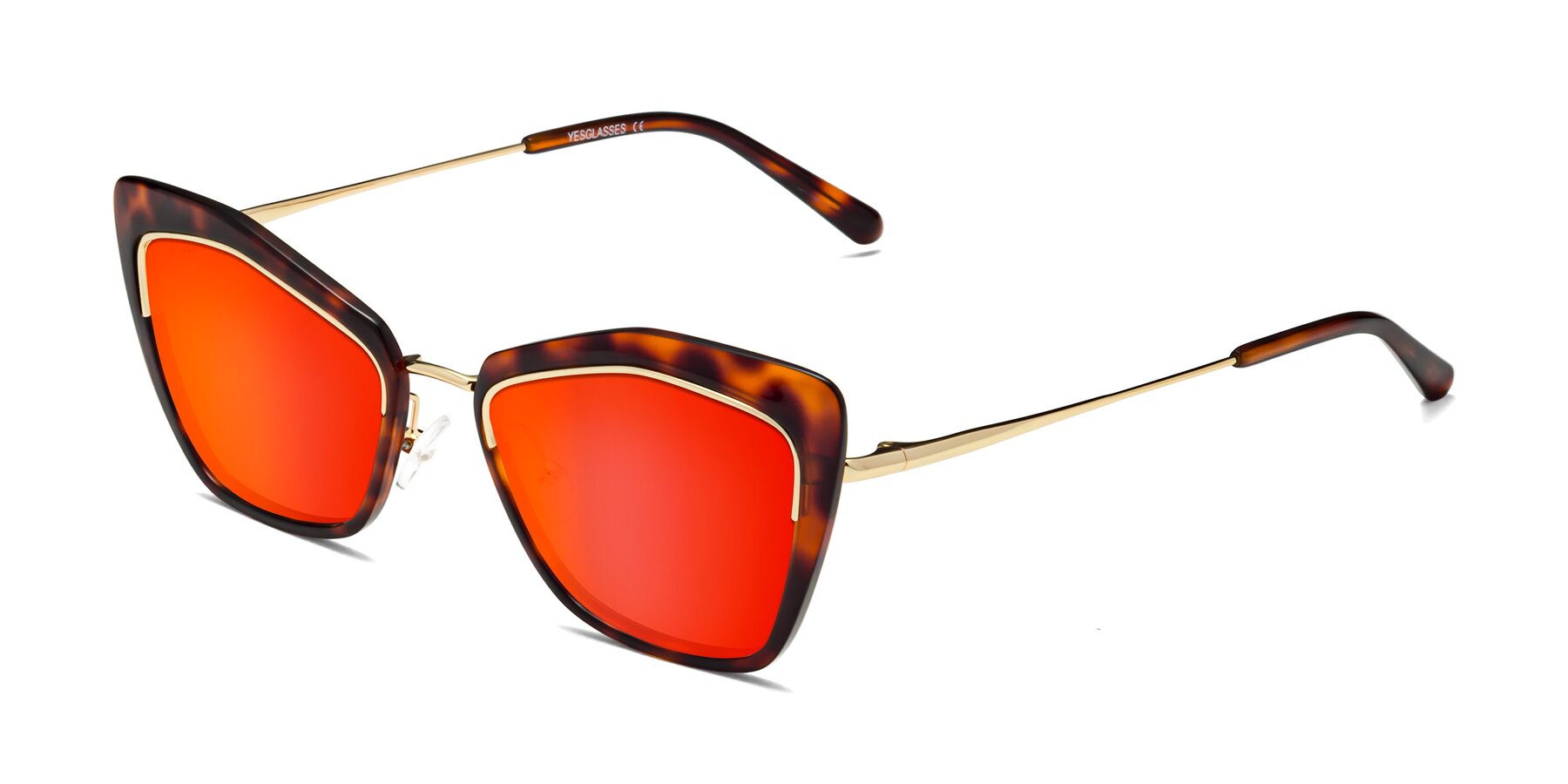 Angle of Lasso in Light Tortoise with Red Gold Mirrored Lenses