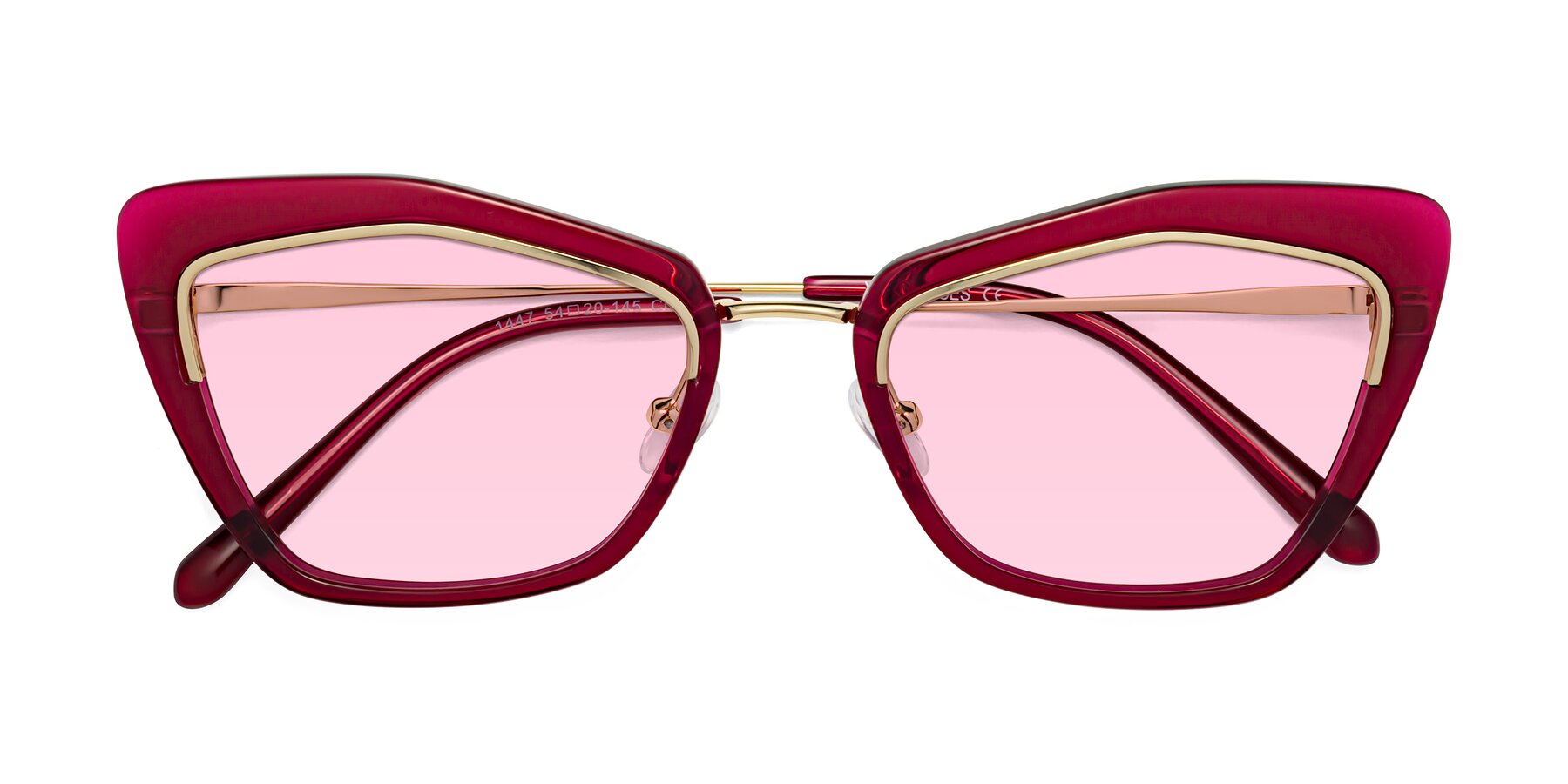 Folded Front of Lasso in Wine with Light Pink Tinted Lenses