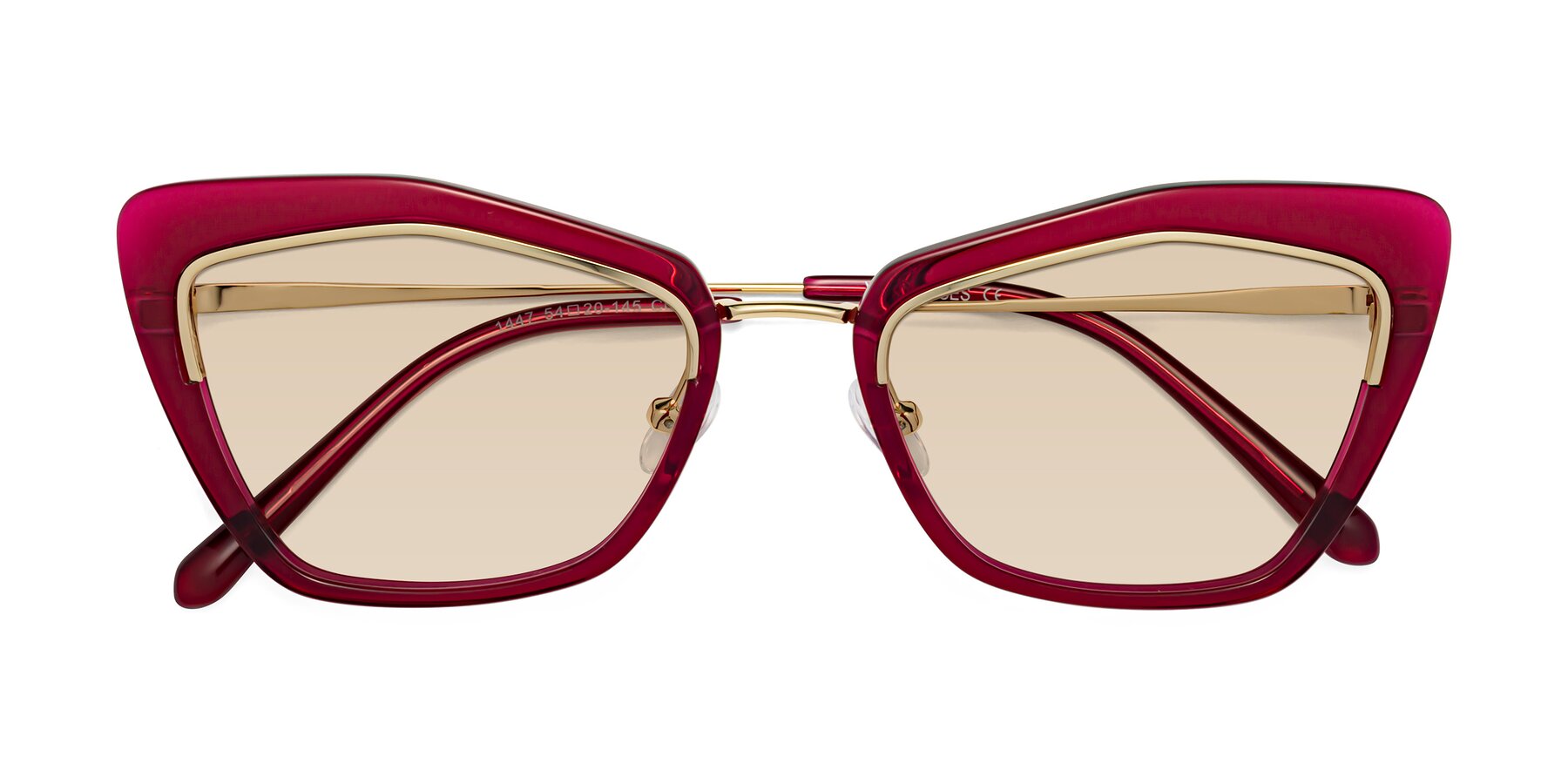 Folded Front of Lasso in Wine with Light Brown Tinted Lenses