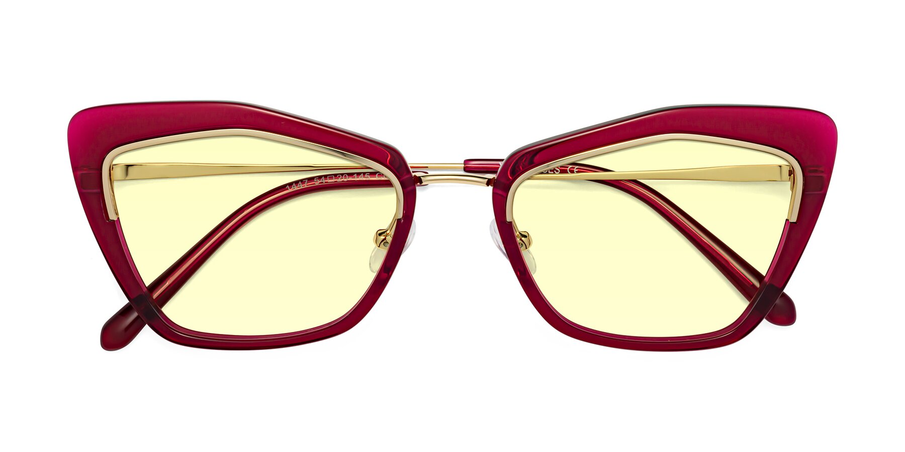 Folded Front of Lasso in Wine with Light Yellow Tinted Lenses