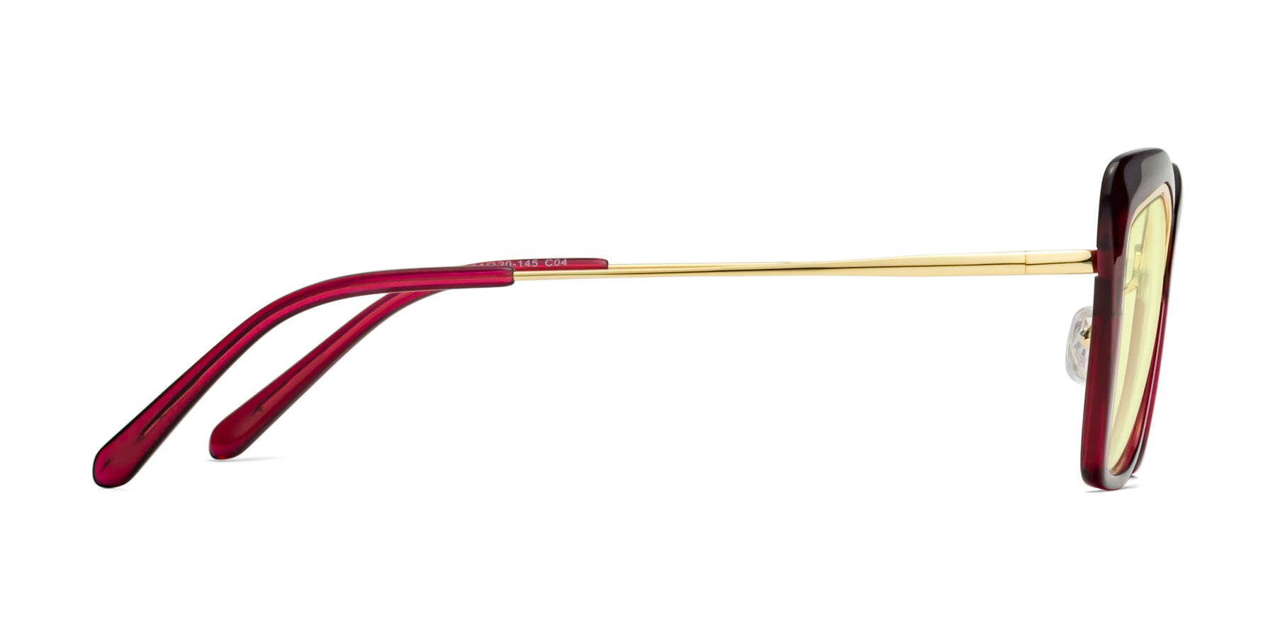 Side of Lasso in Wine with Light Yellow Tinted Lenses