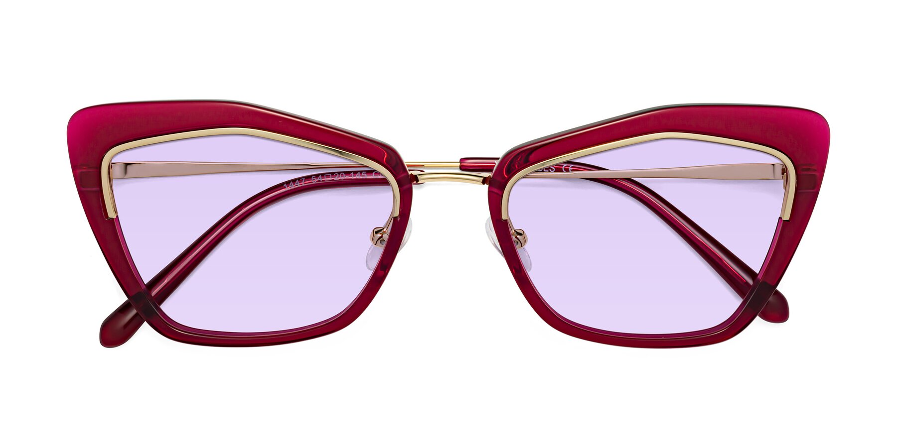 Folded Front of Lasso in Wine with Light Purple Tinted Lenses