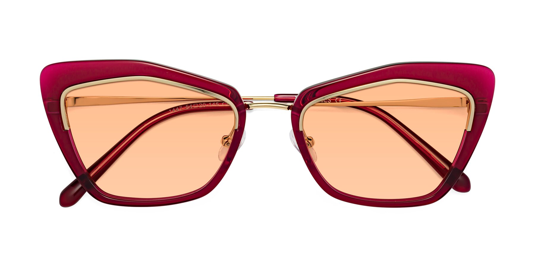 Folded Front of Lasso in Wine with Light Orange Tinted Lenses