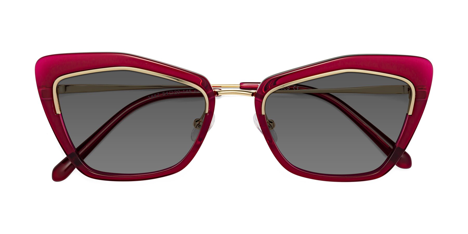 Folded Front of Lasso in Wine with Medium Gray Tinted Lenses