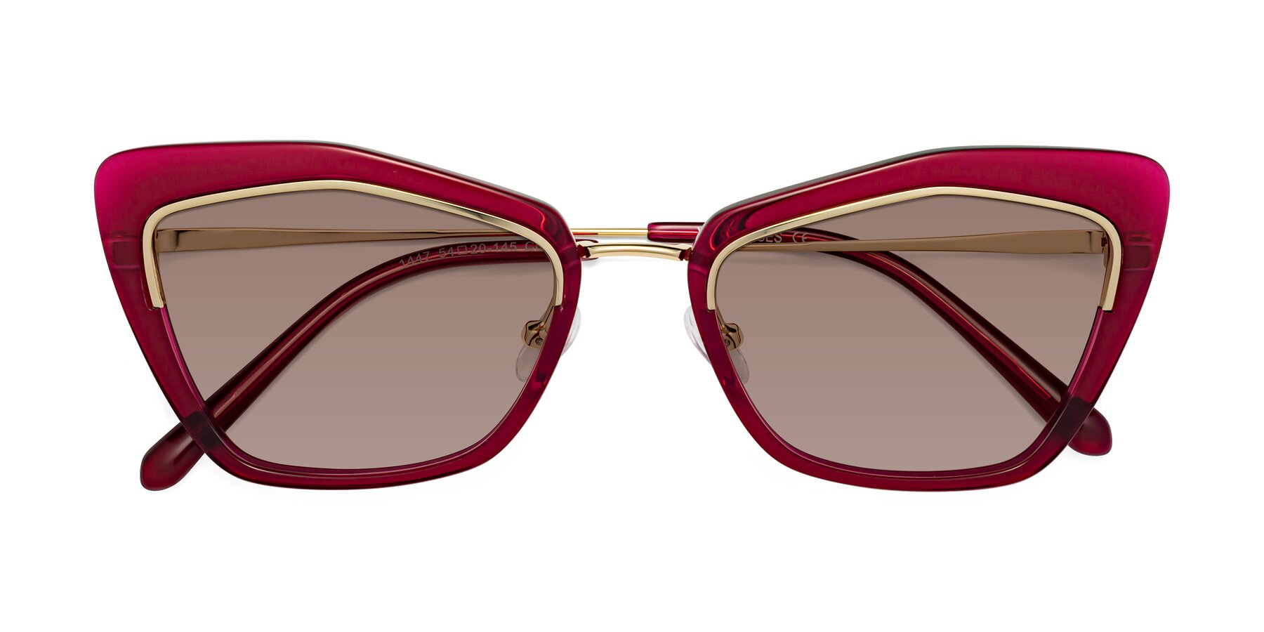 Folded Front of Lasso in Wine with Medium Brown Tinted Lenses