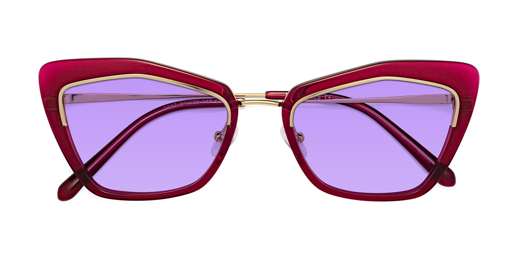 Folded Front of Lasso in Wine with Medium Purple Tinted Lenses