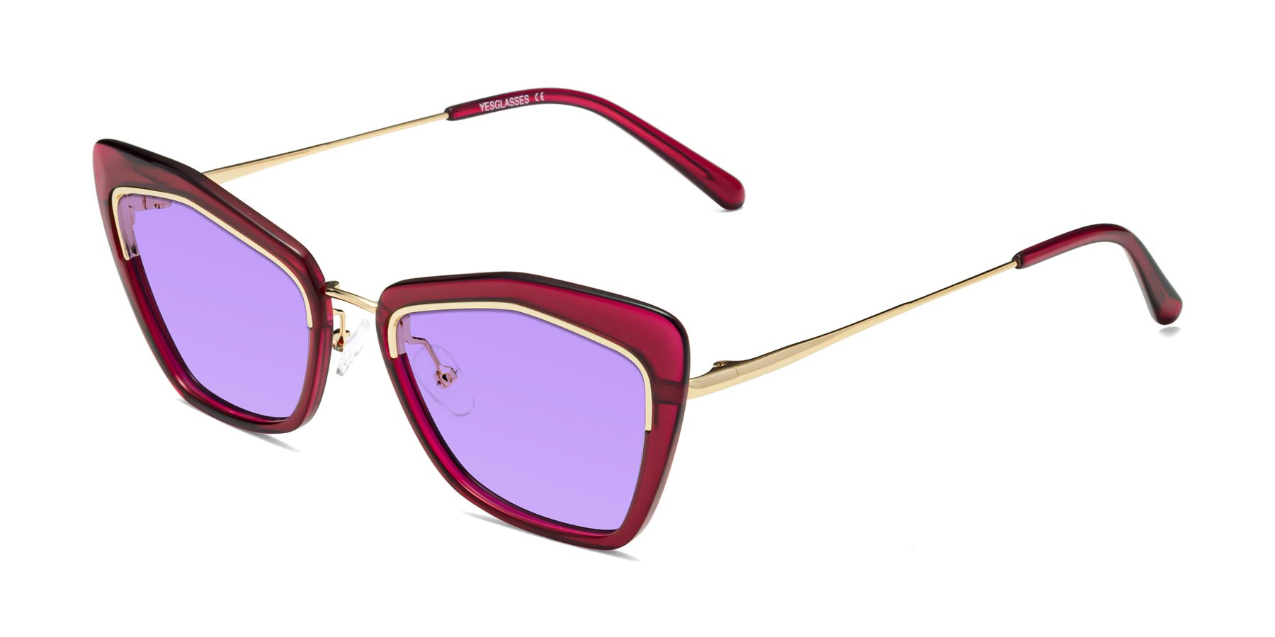 Angle of Lasso in Wine with Medium Purple Tinted Lenses