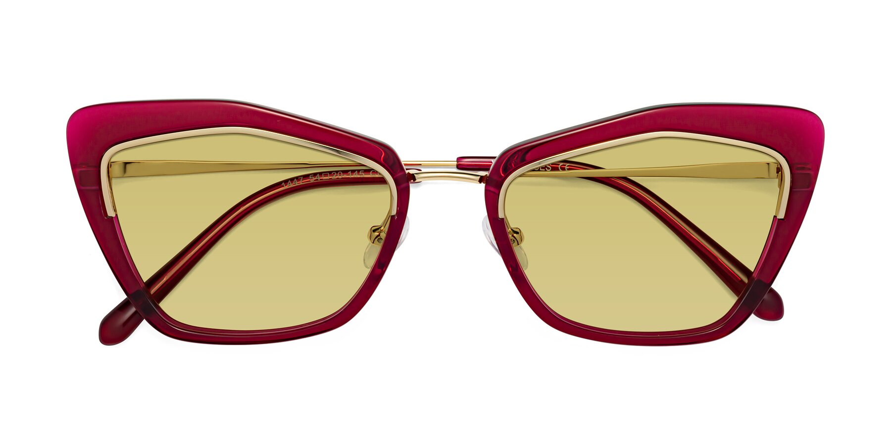 Folded Front of Lasso in Wine with Medium Champagne Tinted Lenses