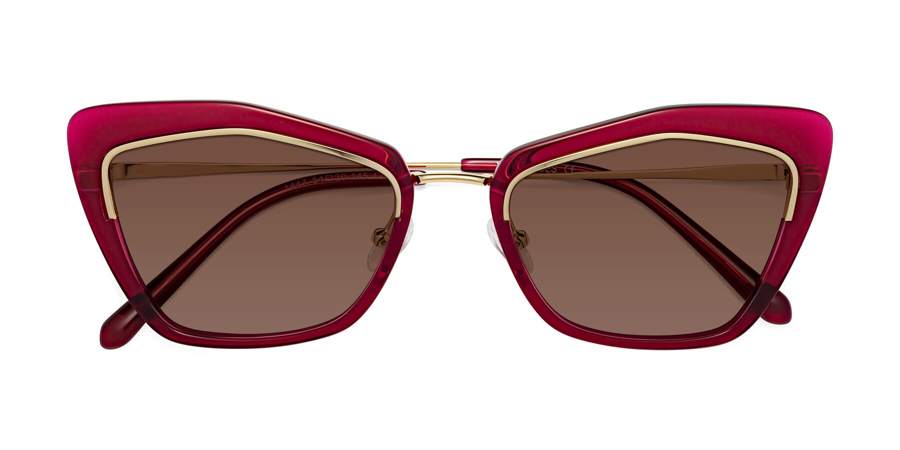 Folded Front of Lasso in Wine with Brown Tinted Lenses