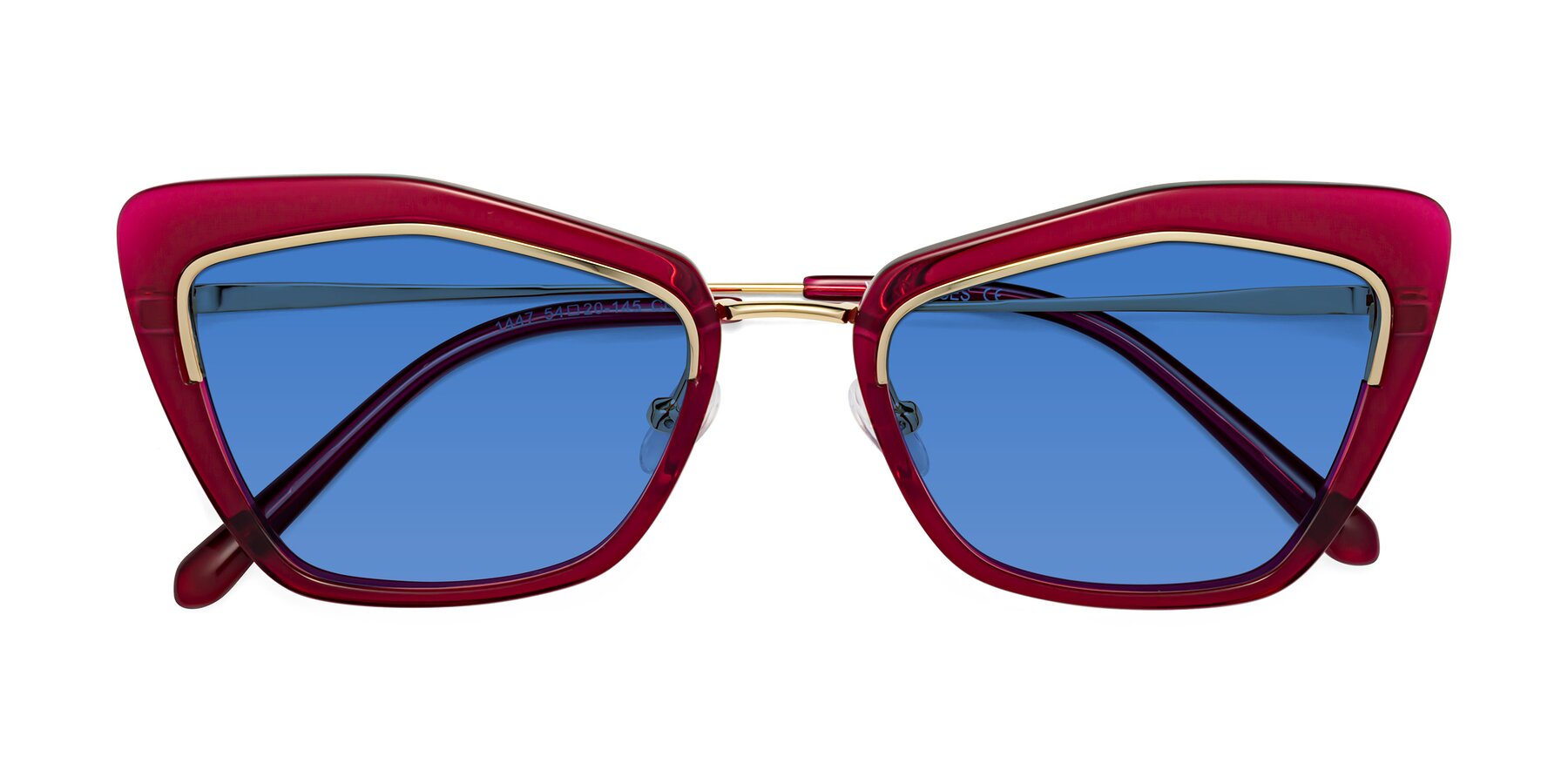 Folded Front of Lasso in Wine with Blue Tinted Lenses