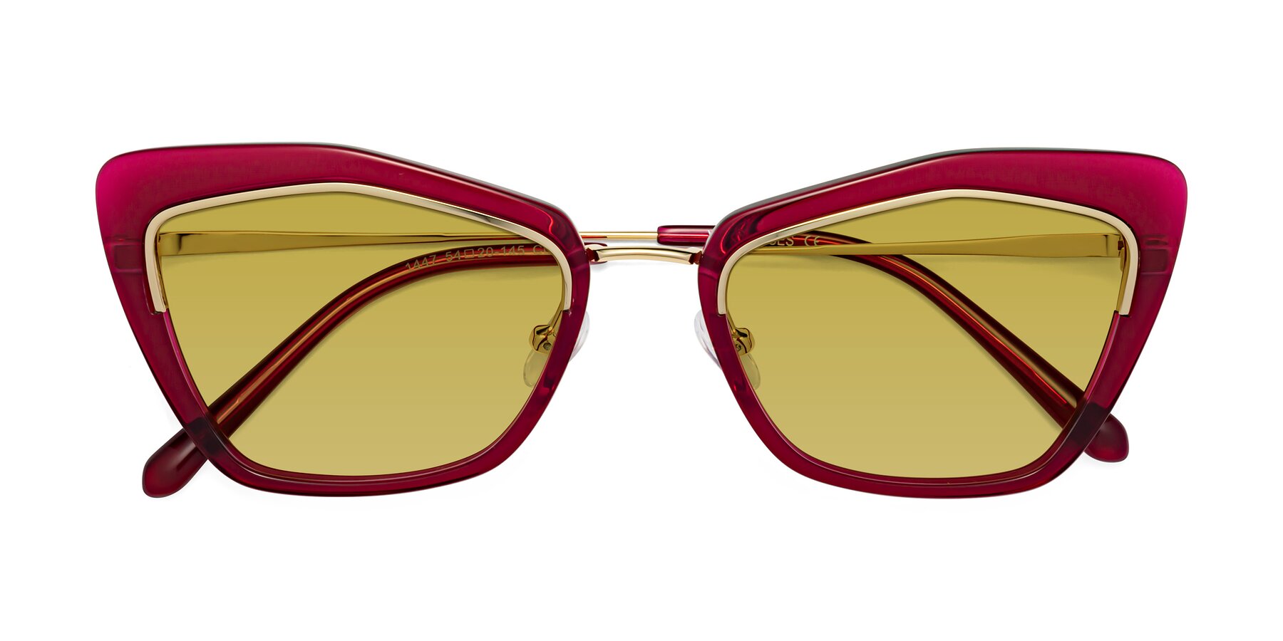 Folded Front of Lasso in Wine with Champagne Tinted Lenses