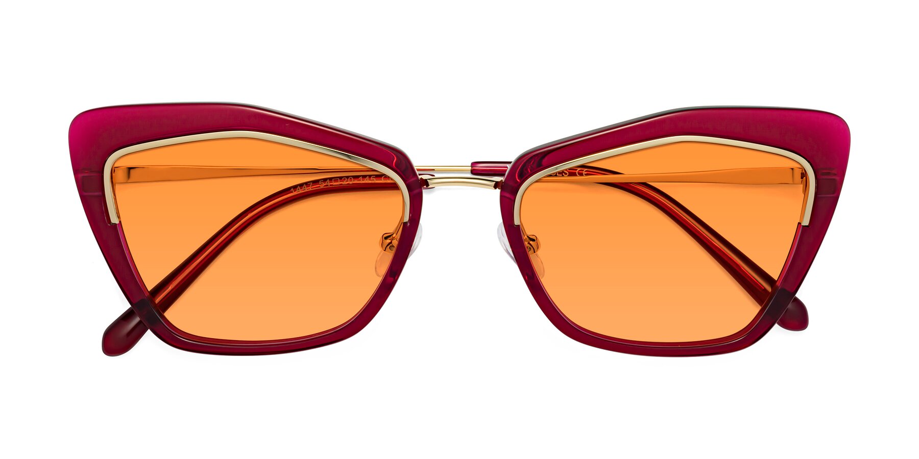 Folded Front of Lasso in Wine with Orange Tinted Lenses