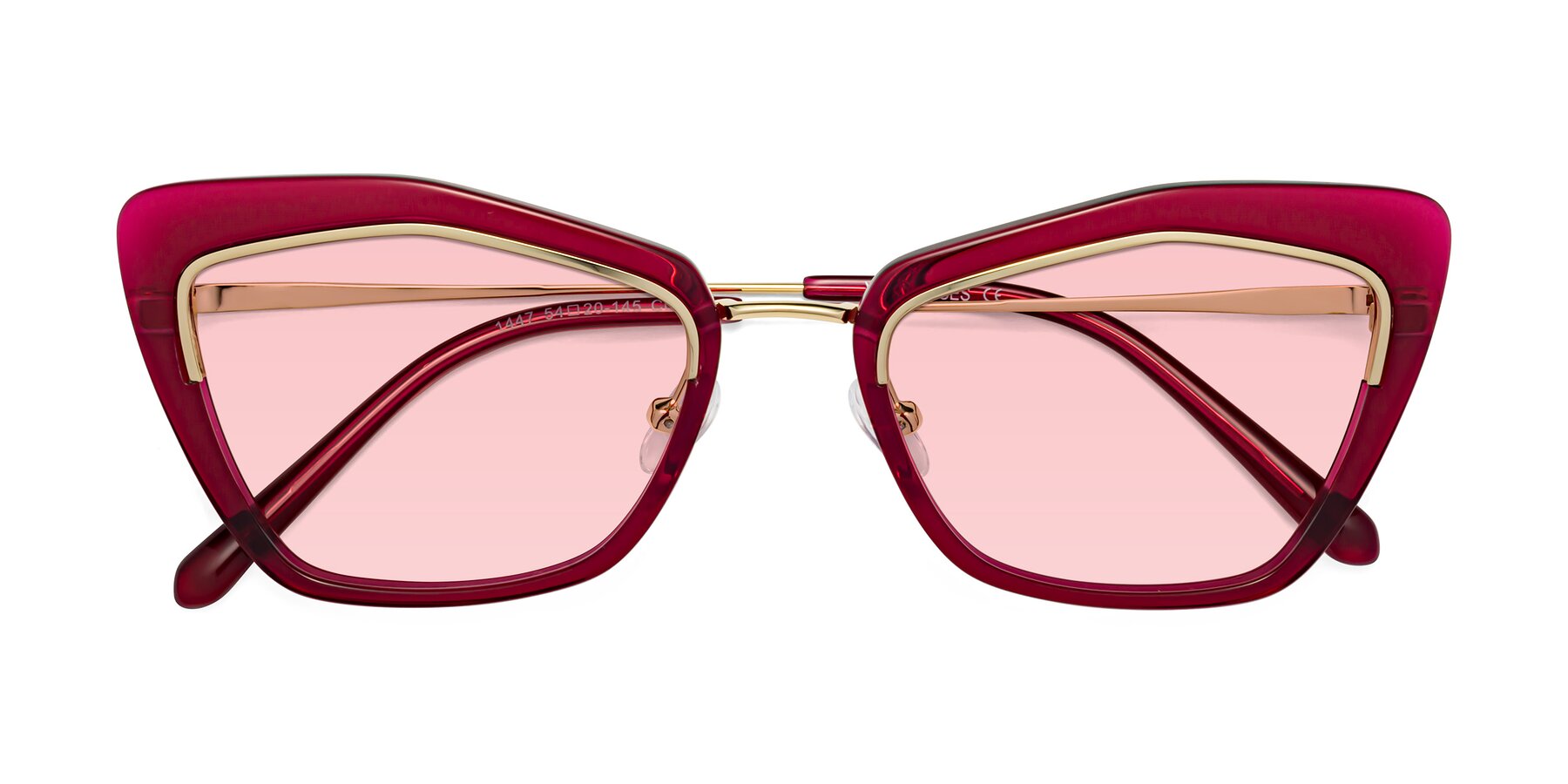 Folded Front of Lasso in Wine with Light Garnet Tinted Lenses