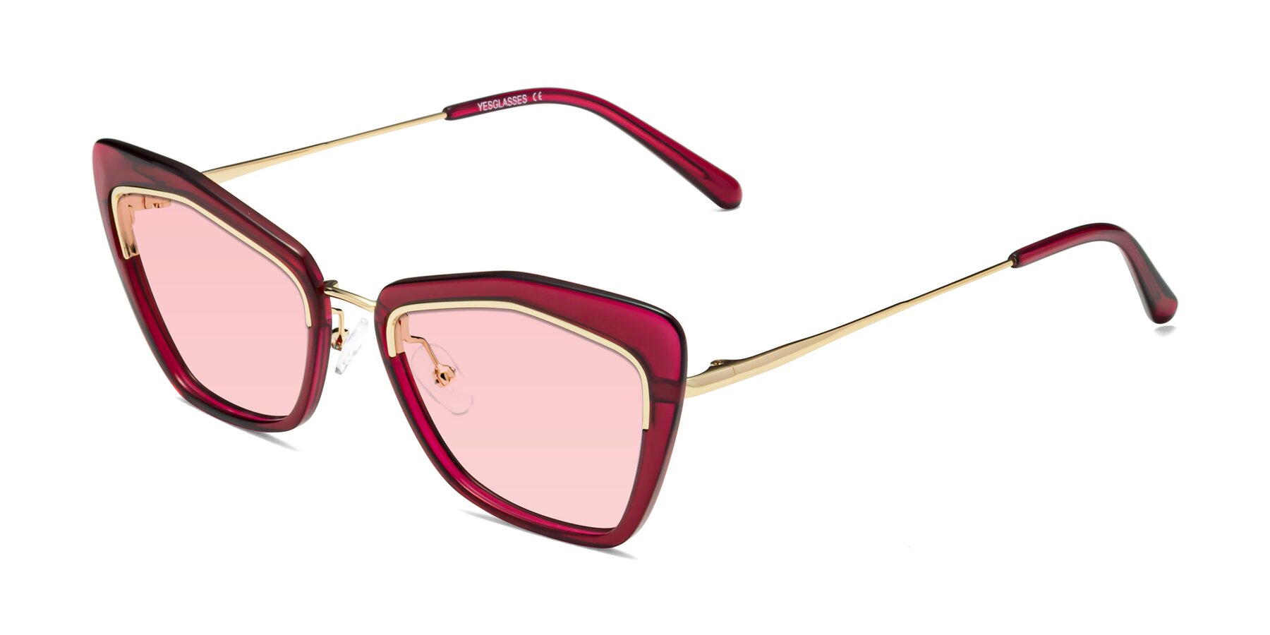 Angle of Lasso in Wine with Light Garnet Tinted Lenses