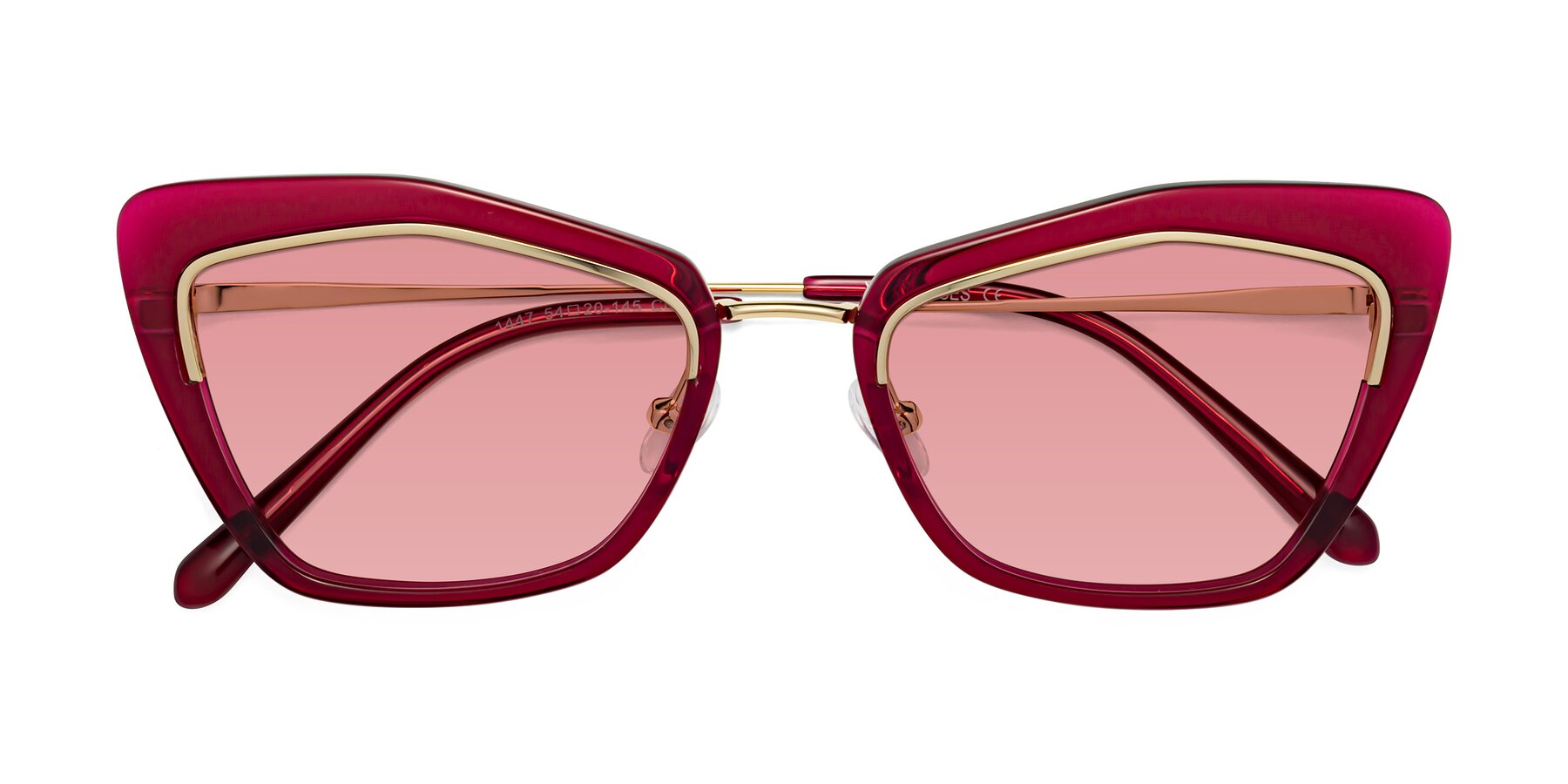 Folded Front of Lasso in Wine with Medium Garnet Tinted Lenses