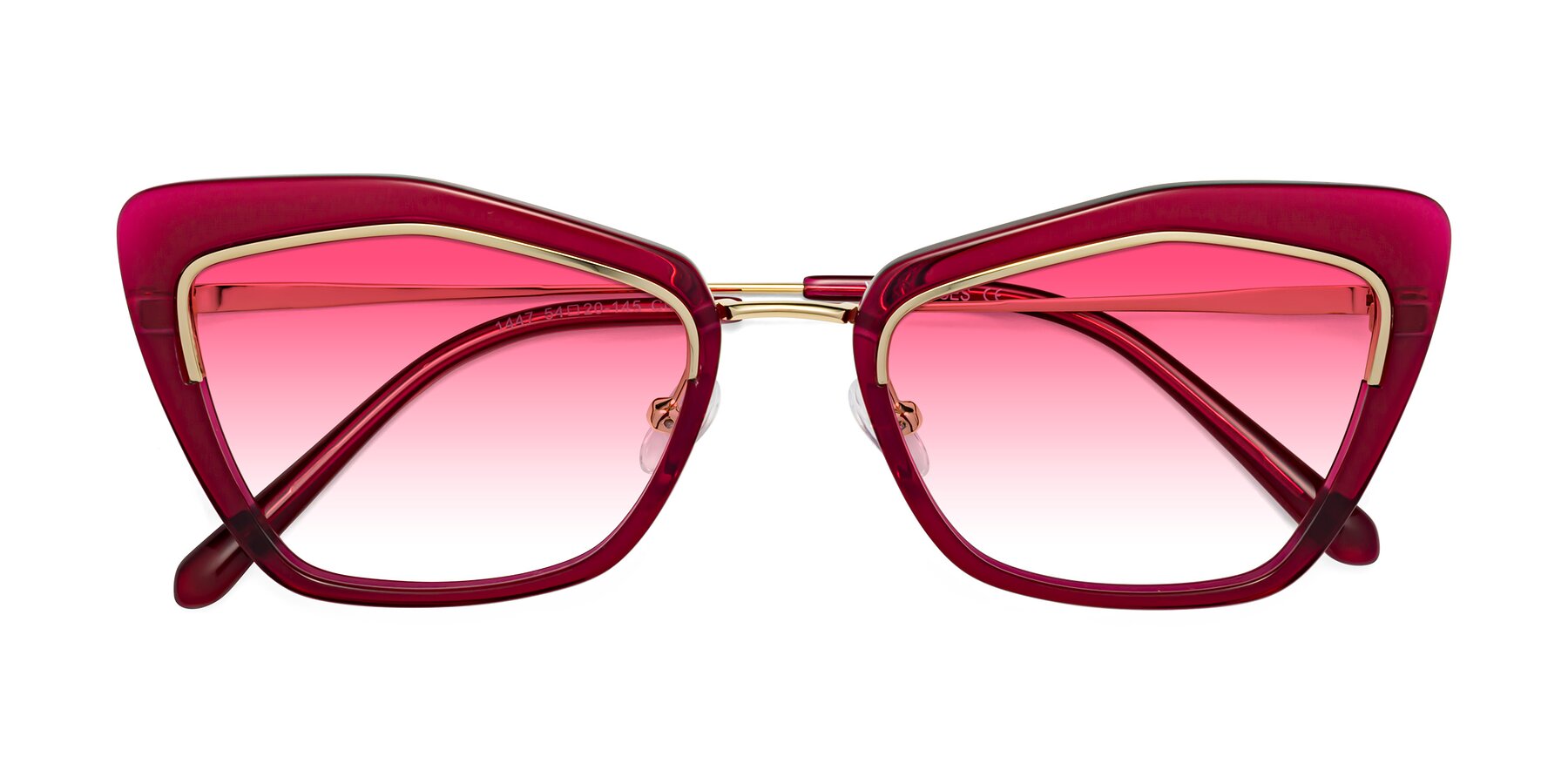 Folded Front of Lasso in Wine with Pink Gradient Lenses