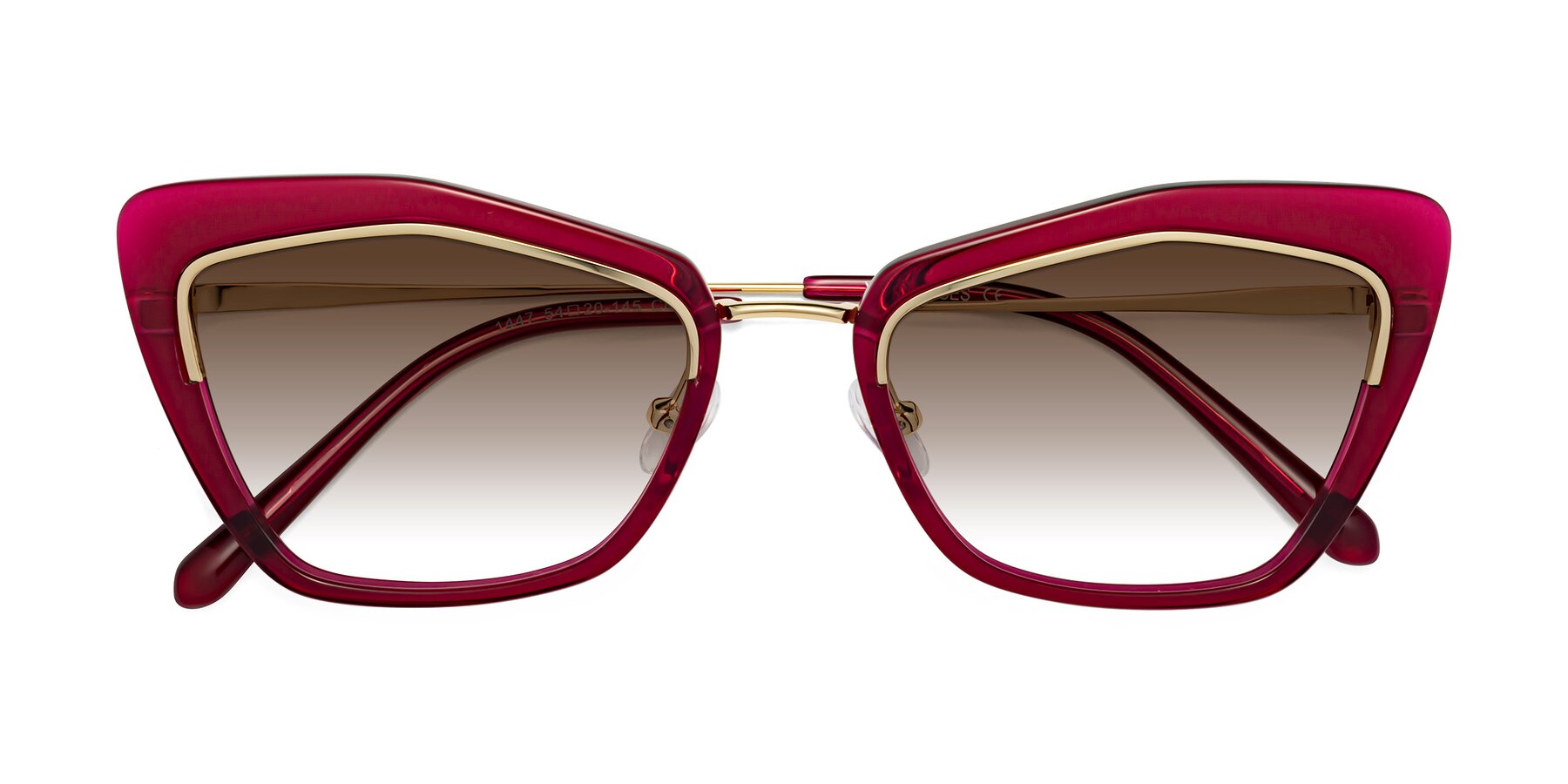 Folded Front of Lasso in Wine with Brown Gradient Lenses