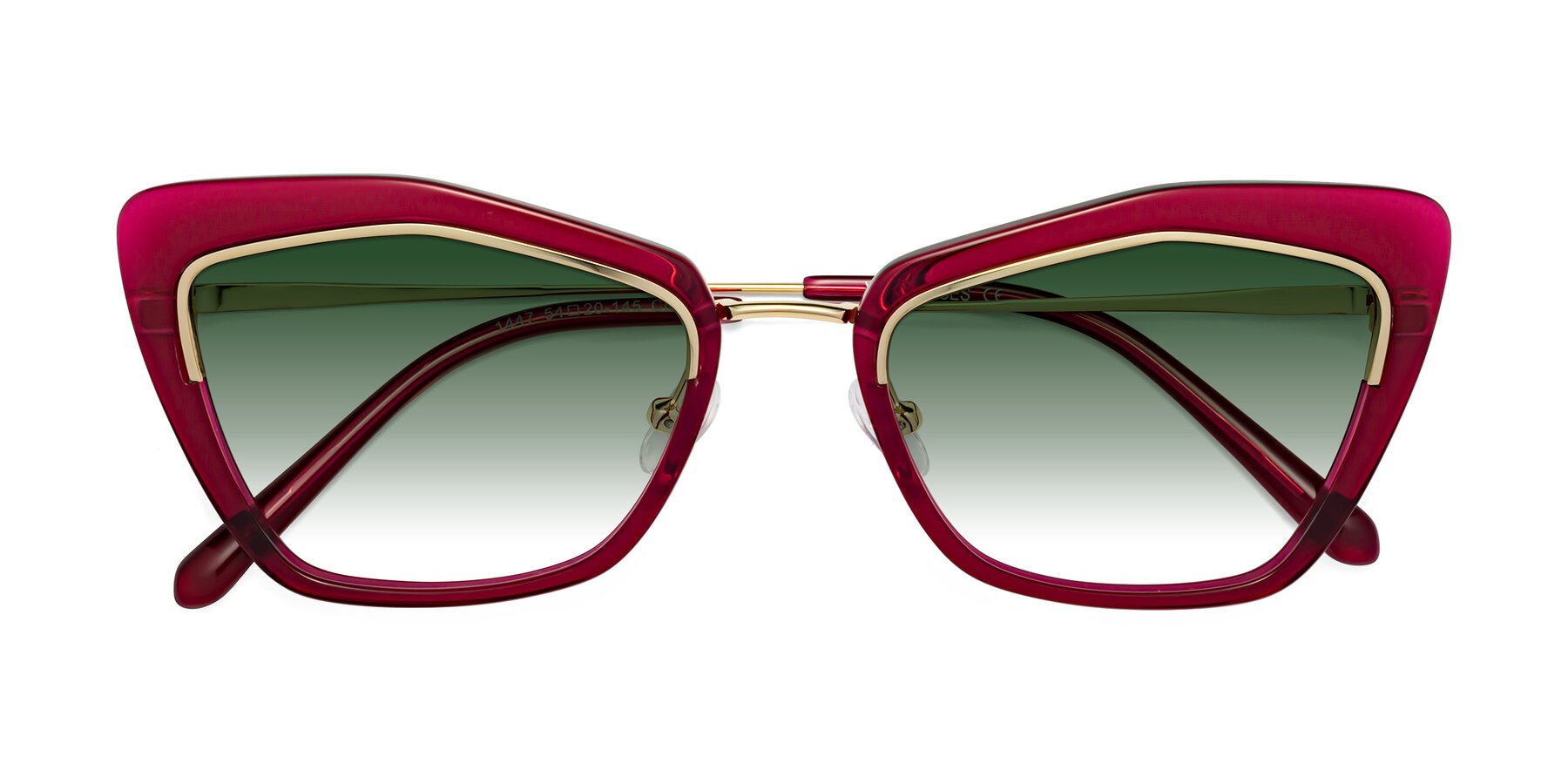 Folded Front of Lasso in Wine with Green Gradient Lenses