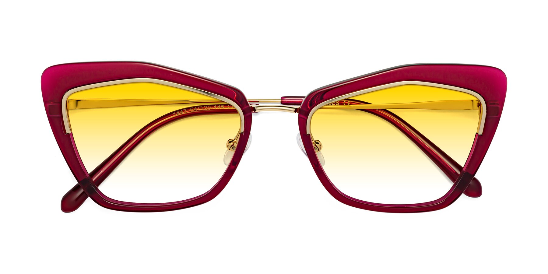 Folded Front of Lasso in Wine with Yellow Gradient Lenses