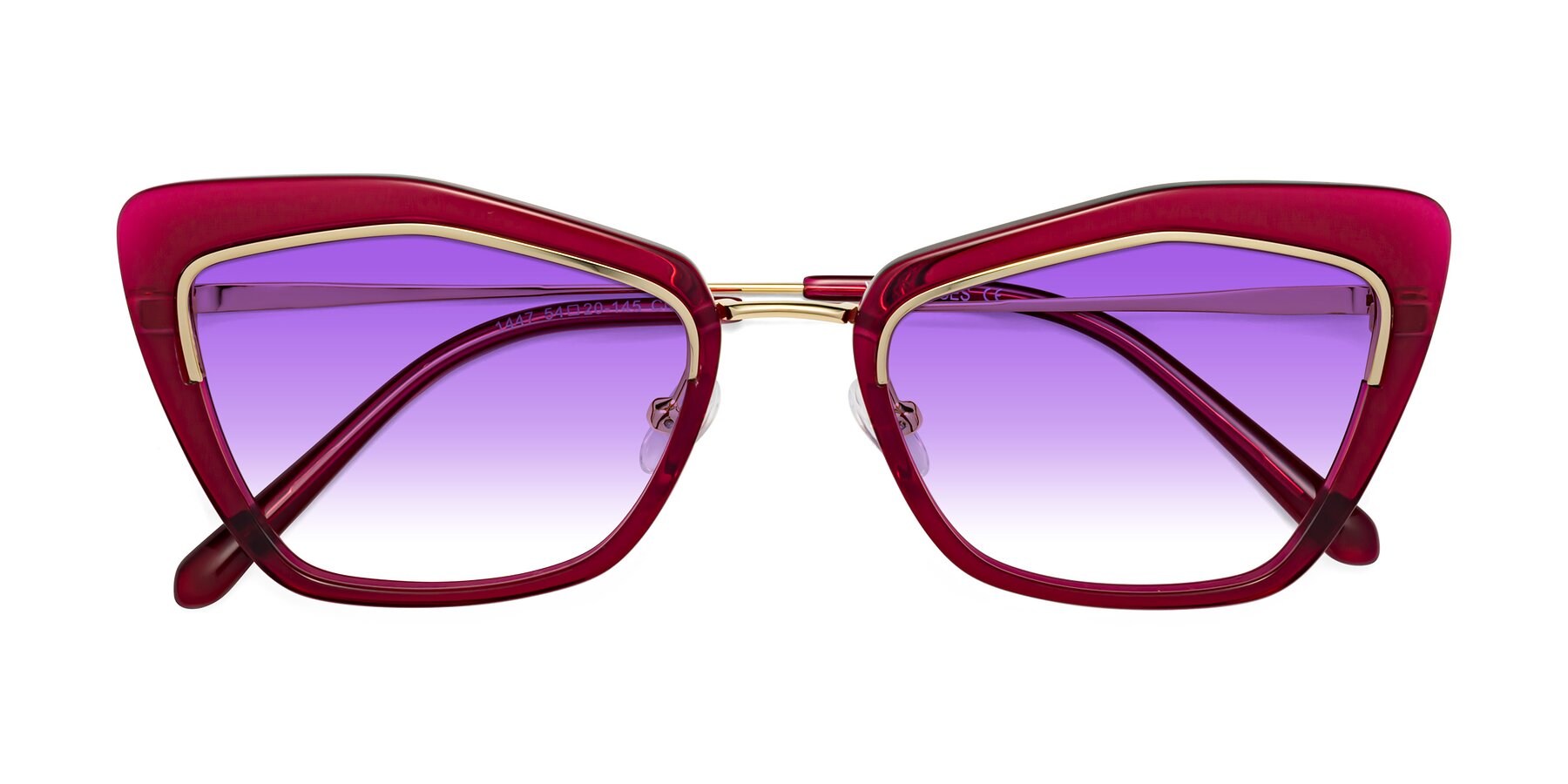 Folded Front of Lasso in Wine with Purple Gradient Lenses
