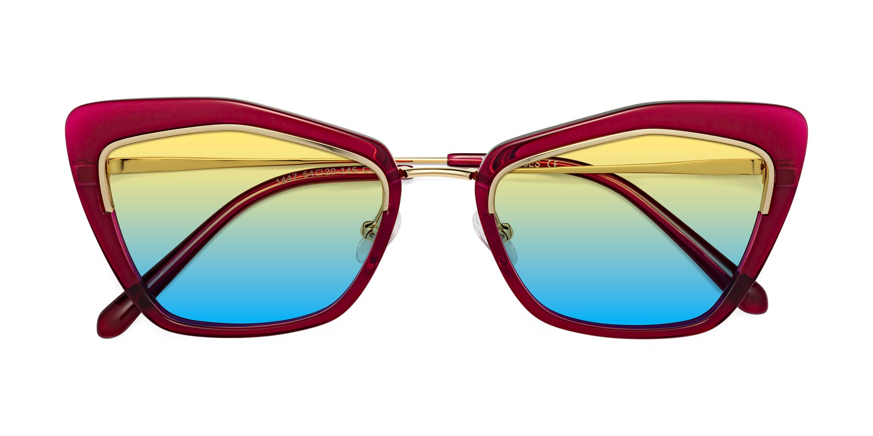 Folded Front of Lasso in Wine with Yellow / Blue Gradient Lenses
